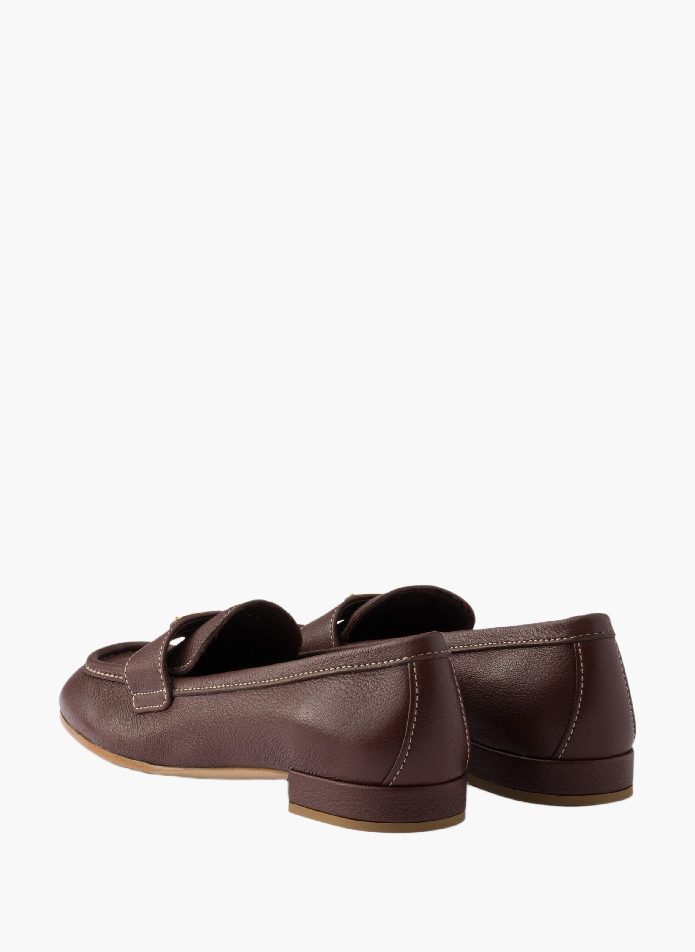 Mocassins en cuir PRADA Marron