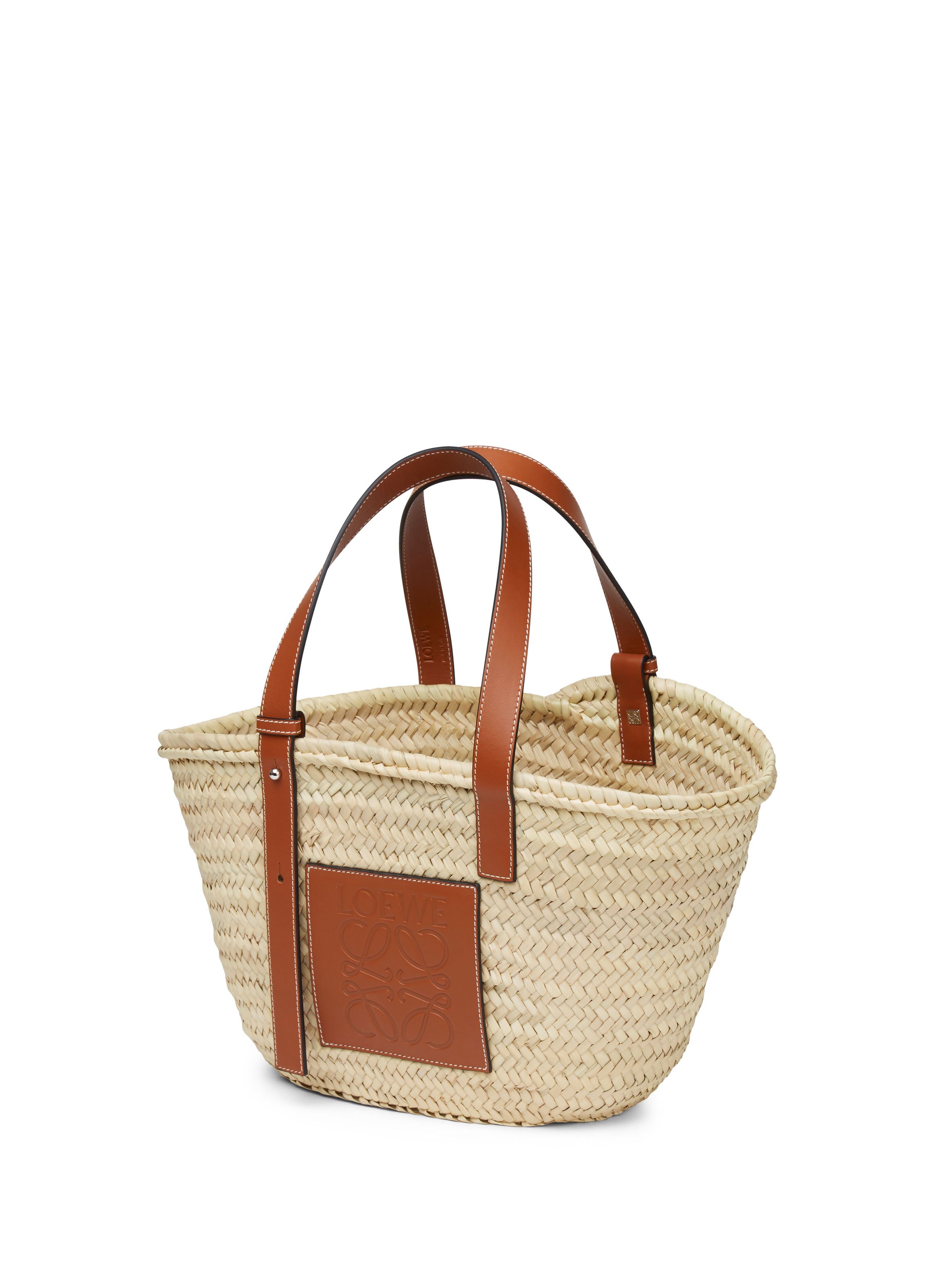 Palm fibre and leather basket  LOEWE Multicolour