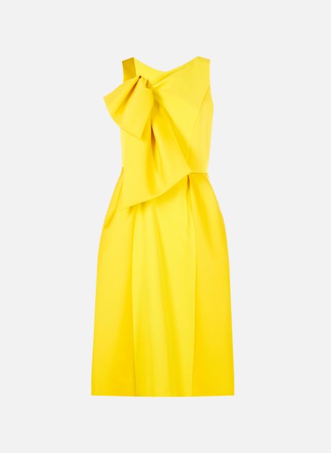 فستان أصفر متوسط ​​الطول من الساتانDICE KAYEK 