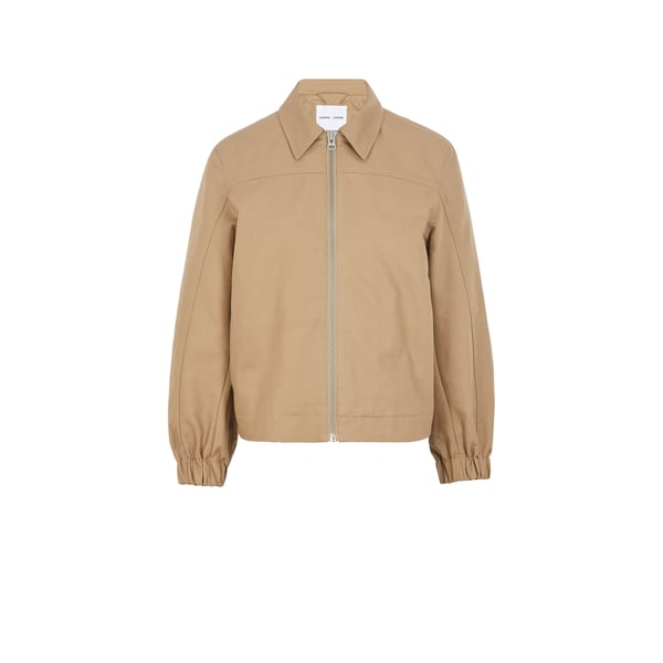 Samsoe & Samsoe Cotton Zip-up Jacket In Khaki