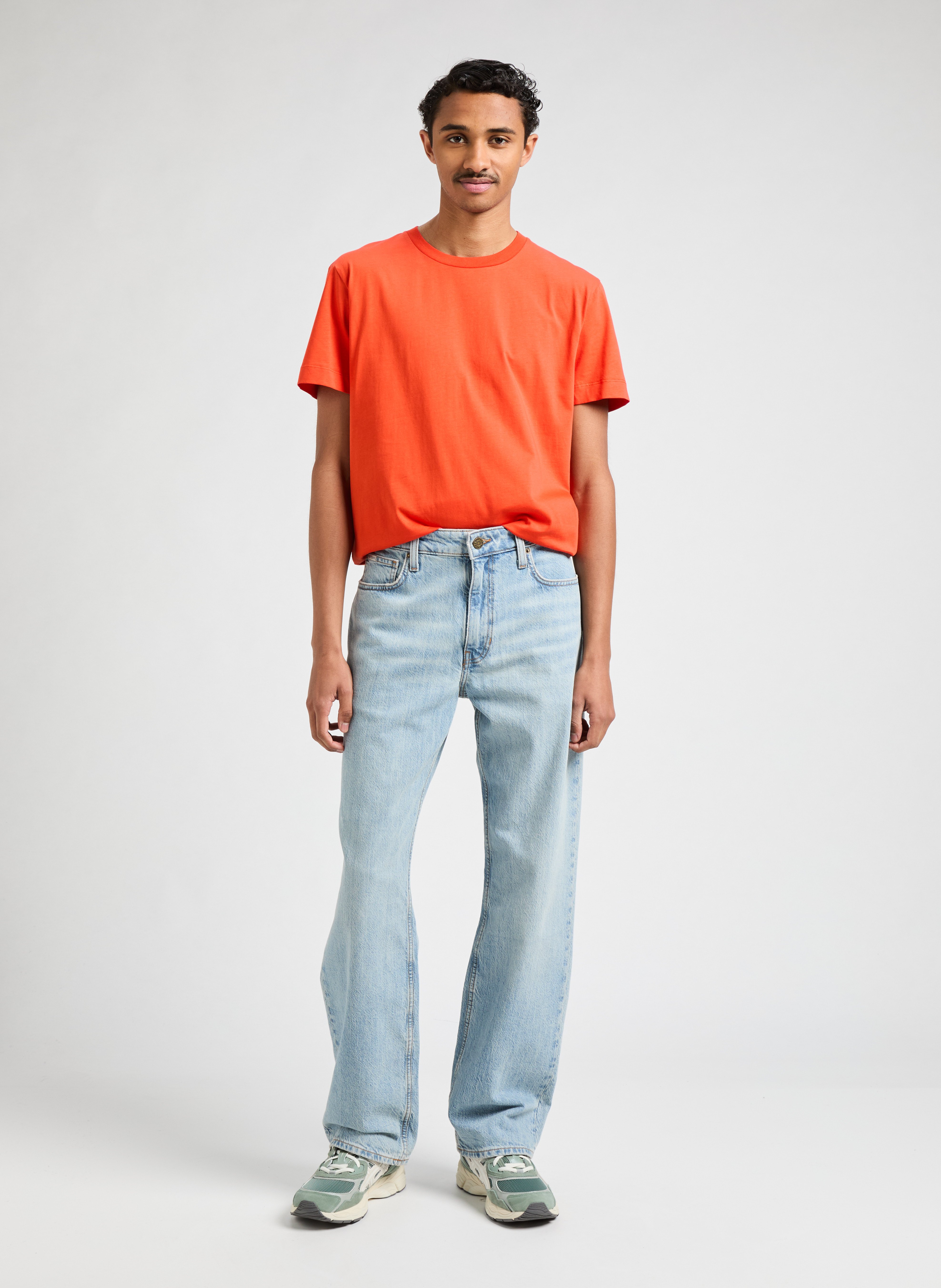 T-shirt col rond en coton organique Orange