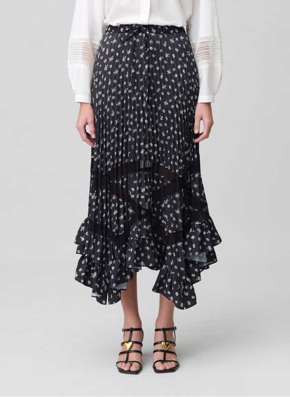 Jupe midi asymétrique plissée Multicolore by CLAUDIE PIERLOT CLAUDIE PIERLOT Jupe midi asymétrique plissée Multicolore