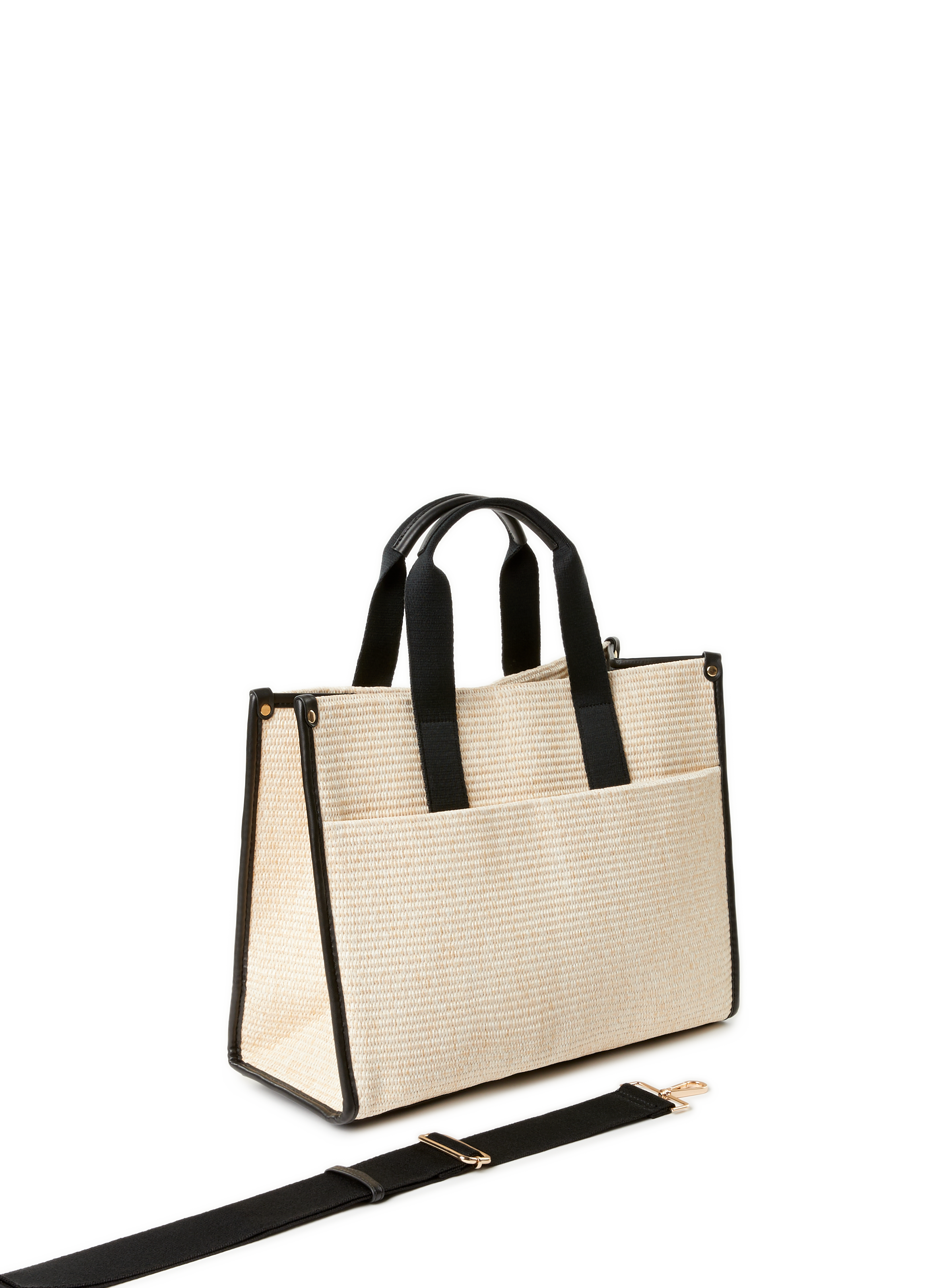 Sac cabas en paille AU PRINTEMPS PARIS Beige
