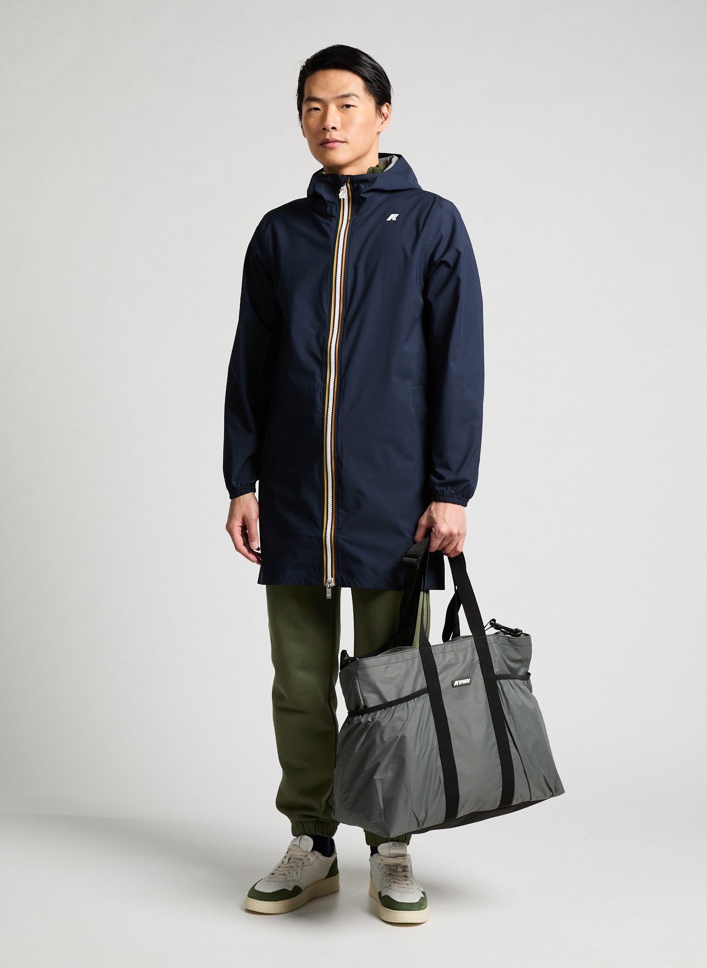 Parka droite à capuche K-WAY Bleu