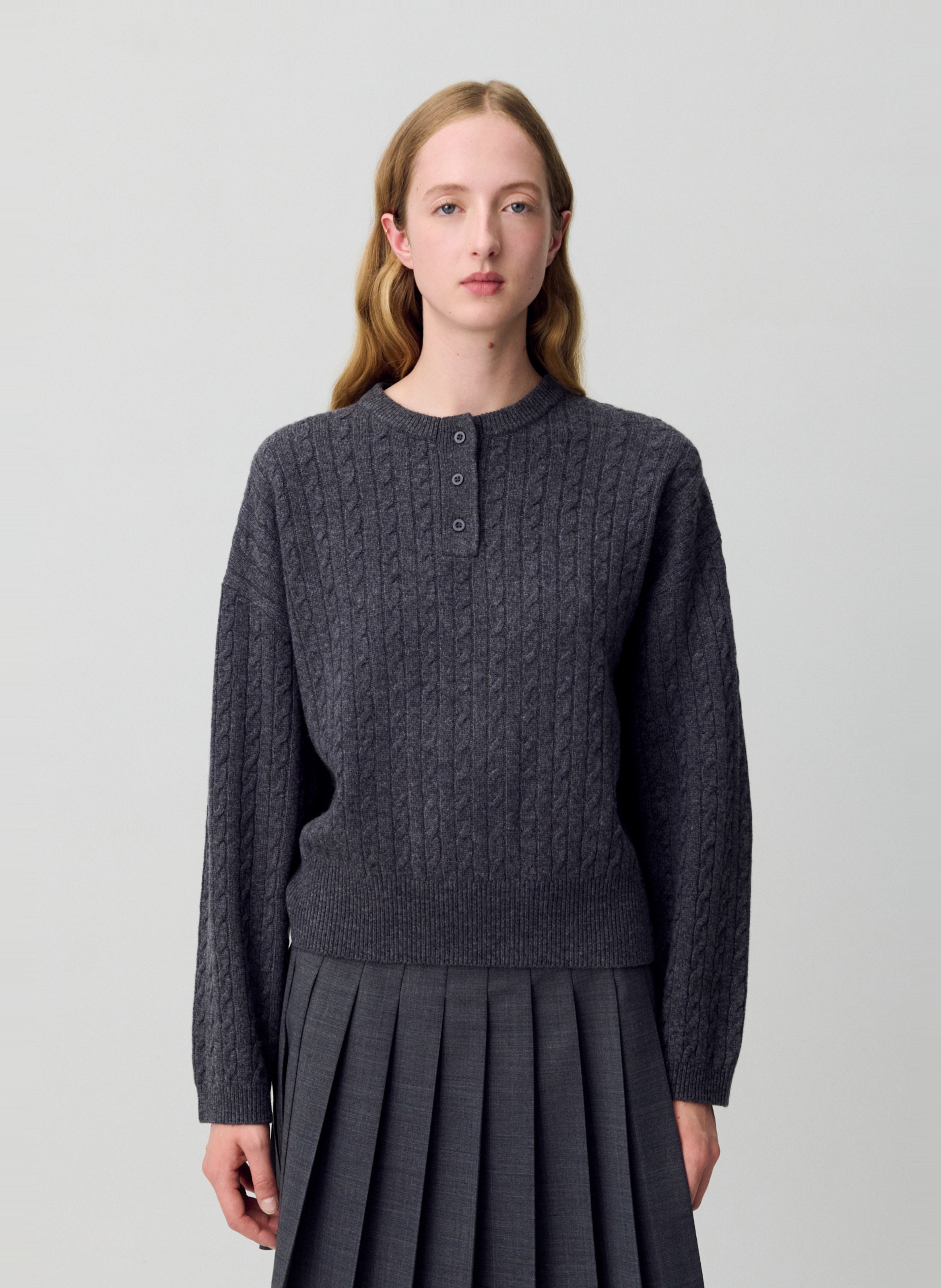 Pull col claudine en laine mélangée CLAUDIE PIERLOT Gris