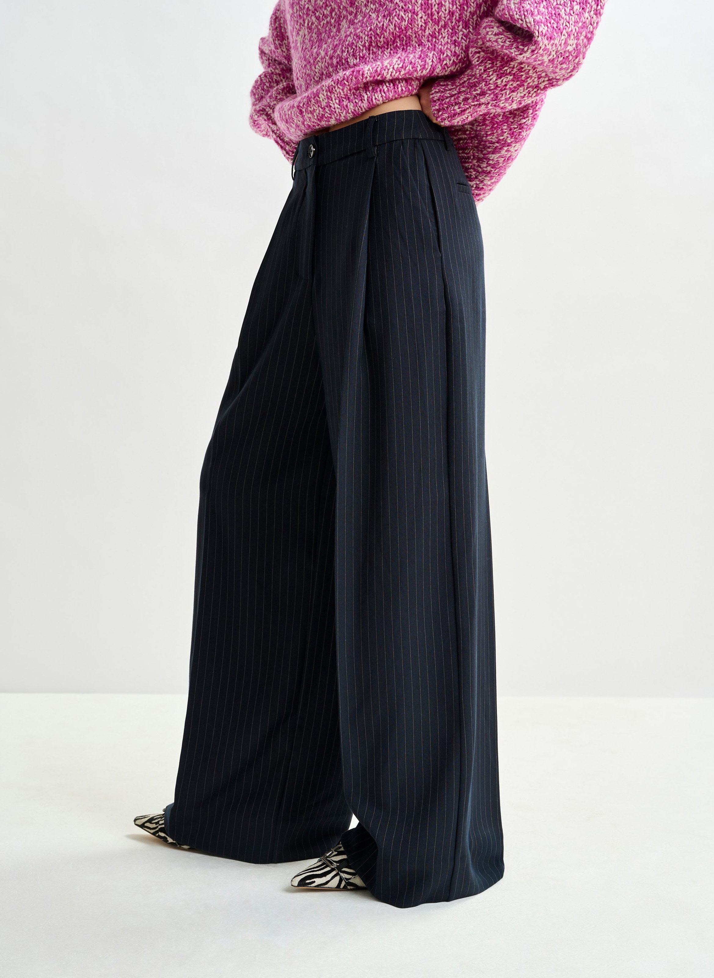 Pantalon large rayé invest ESSENTIEL ANTWERP Bleu