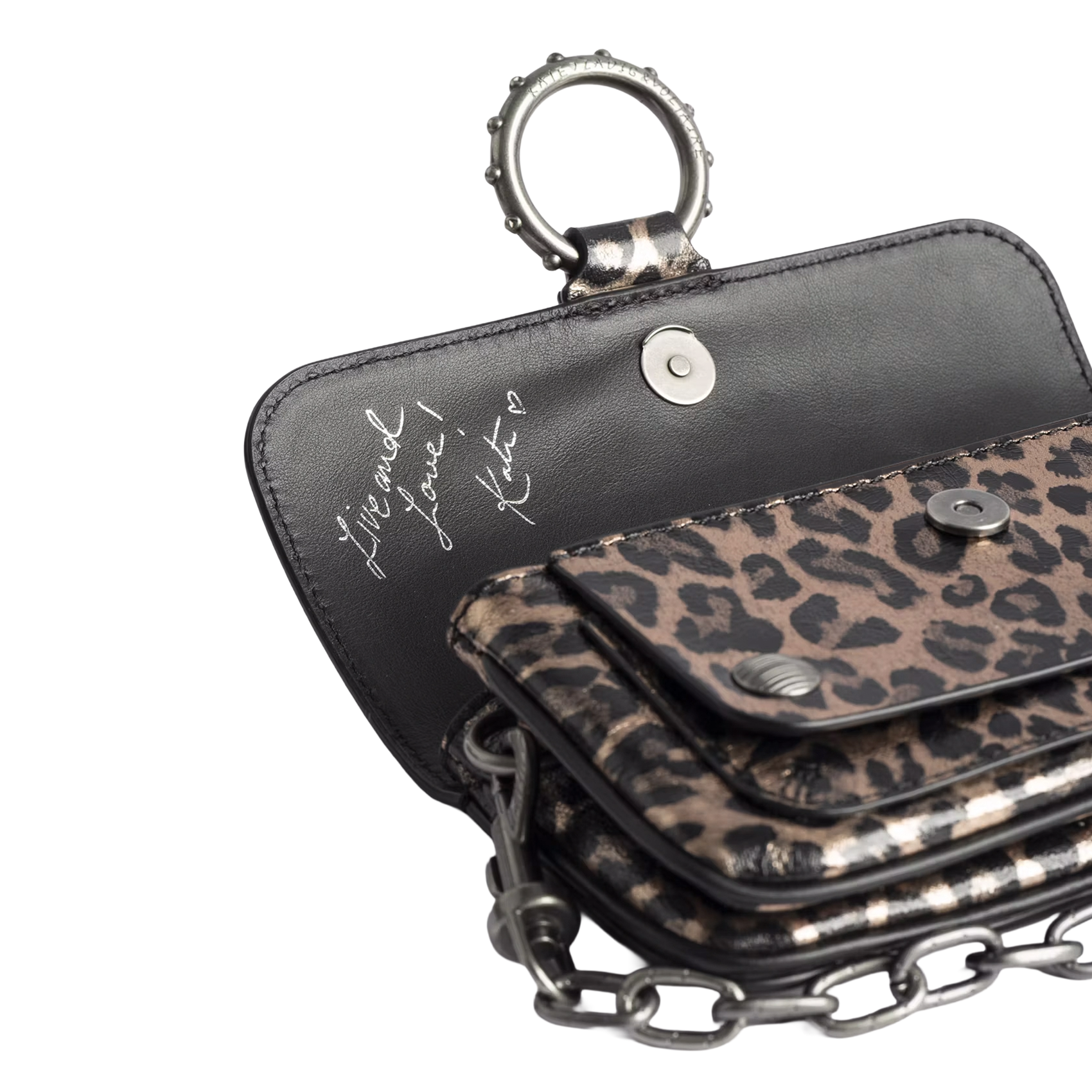 Sac bandoulière en cuir kate wallet ZADIG&VOLTAIRE Gris