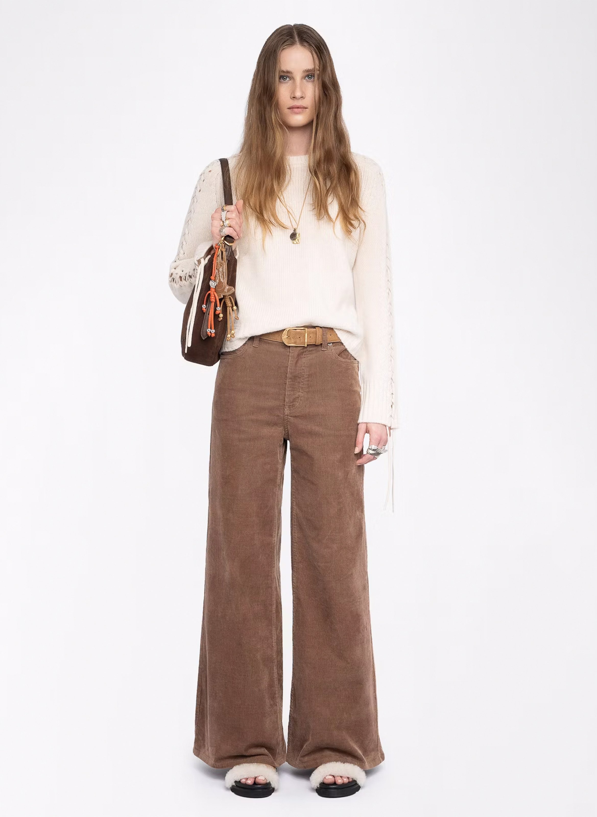 Pull col rond en laine et cachemire malty ZADIG&VOLTAIRE Blanc