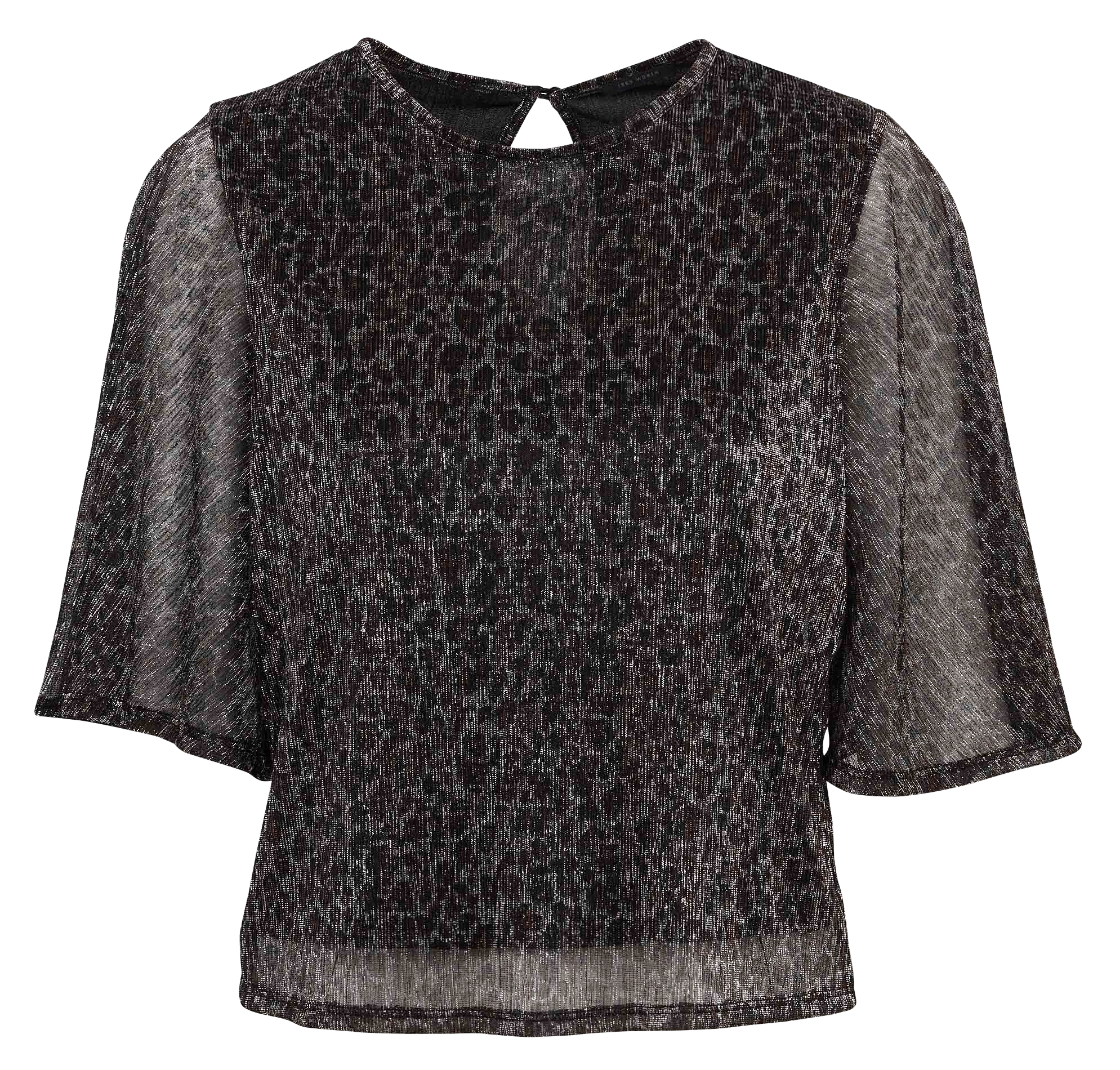 Top droit col rond imprimé IKKS Noir