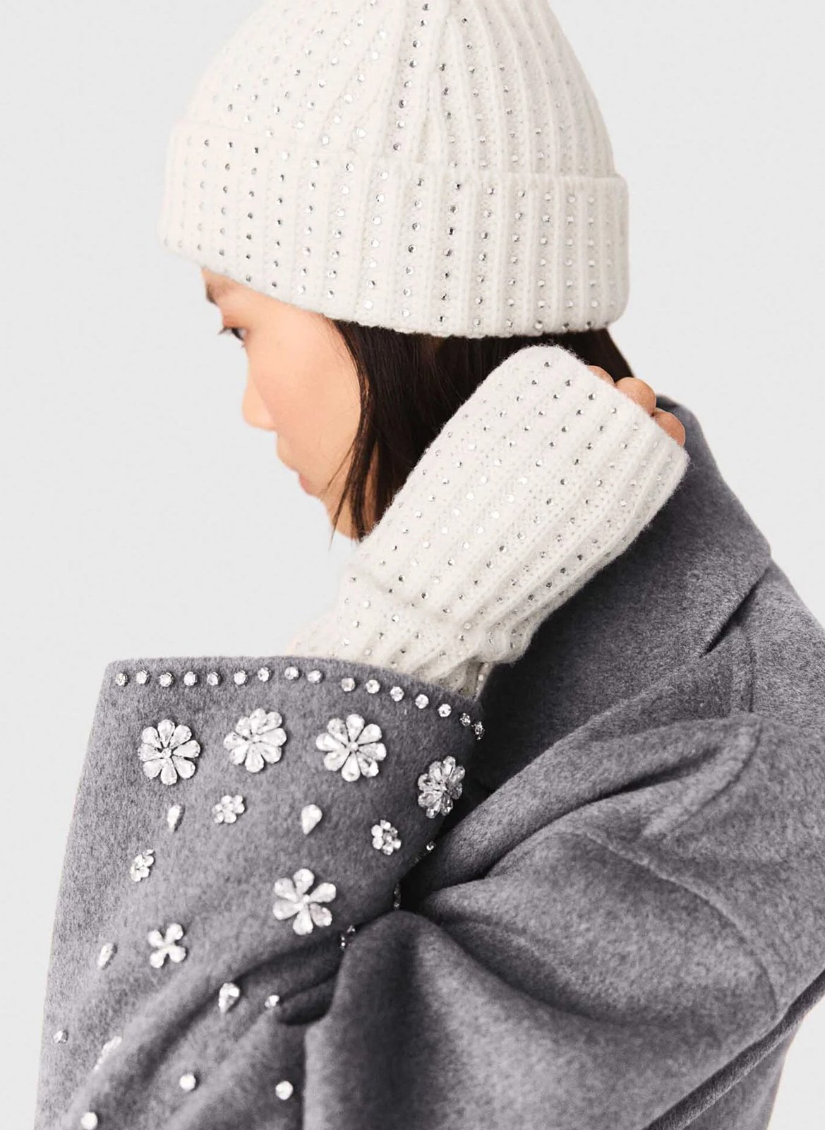 Mitaines en laine MAJE Beige