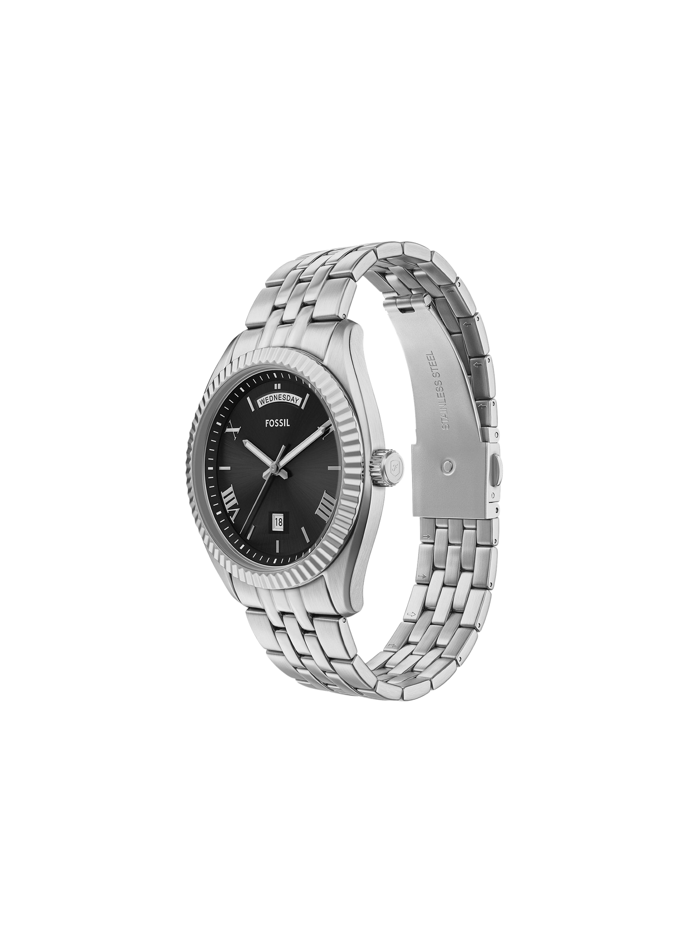 Montre Campbell en acier FOSSIL Noir
