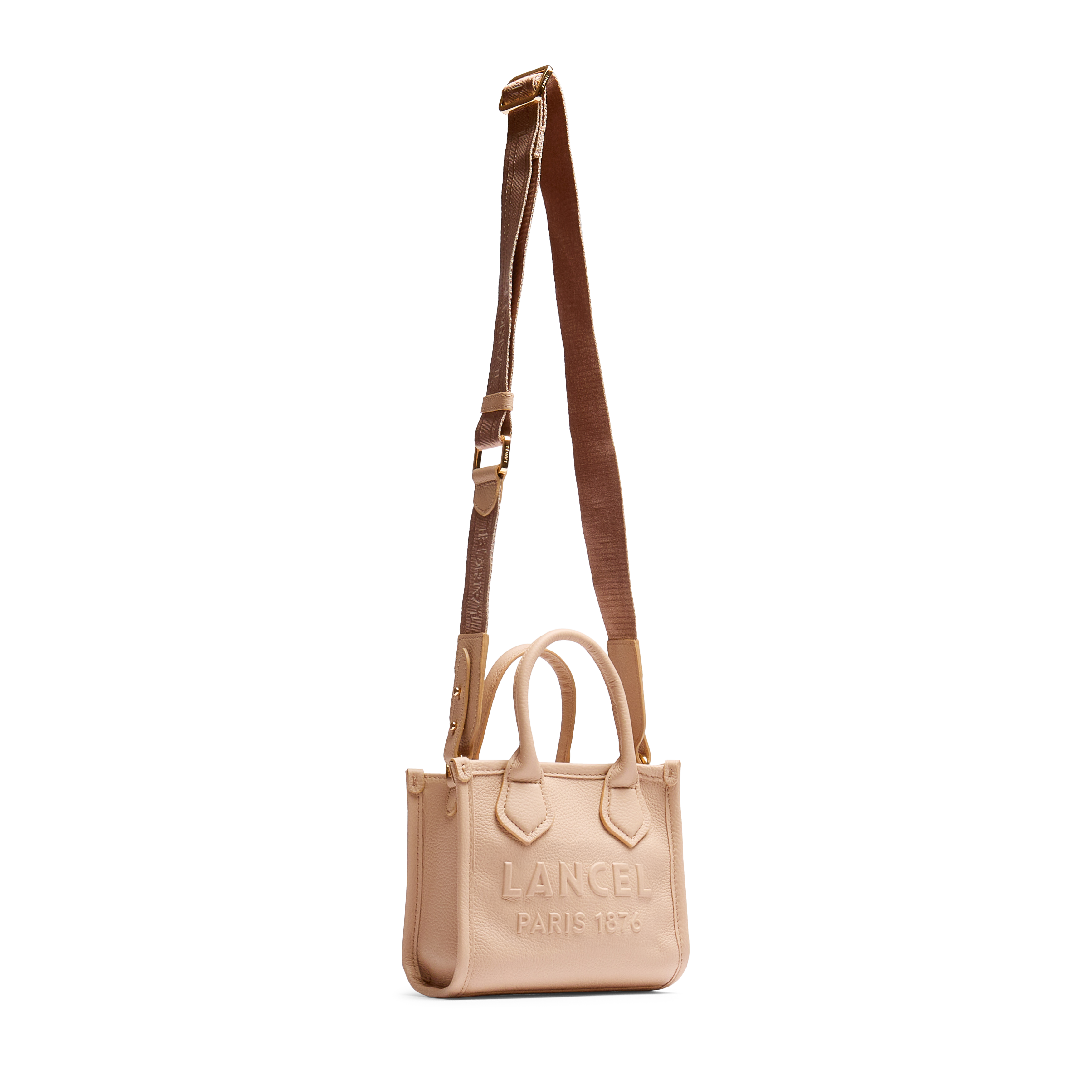 Mini sac cabas zippé double porté jour de lancel en cuir LANCEL Beige