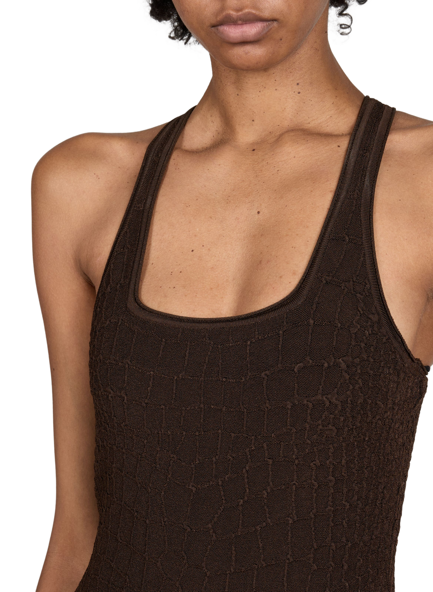 The Scala bodycon dress with crocodile skin effect JACQUEMUS Brown