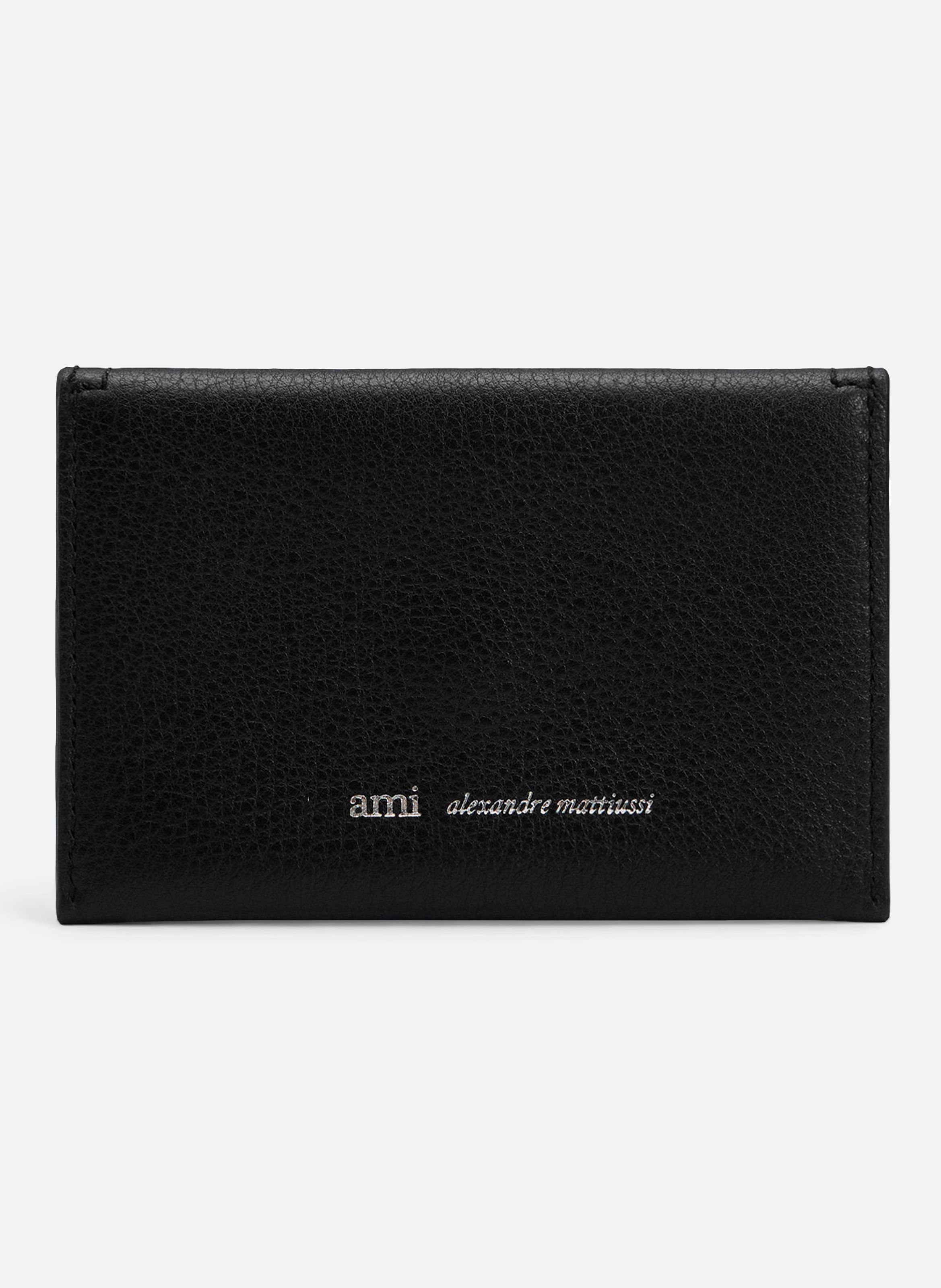 Porte Cartes Enveloppe Etienne En Cuir Souple unisexe AMI PARIS Noir