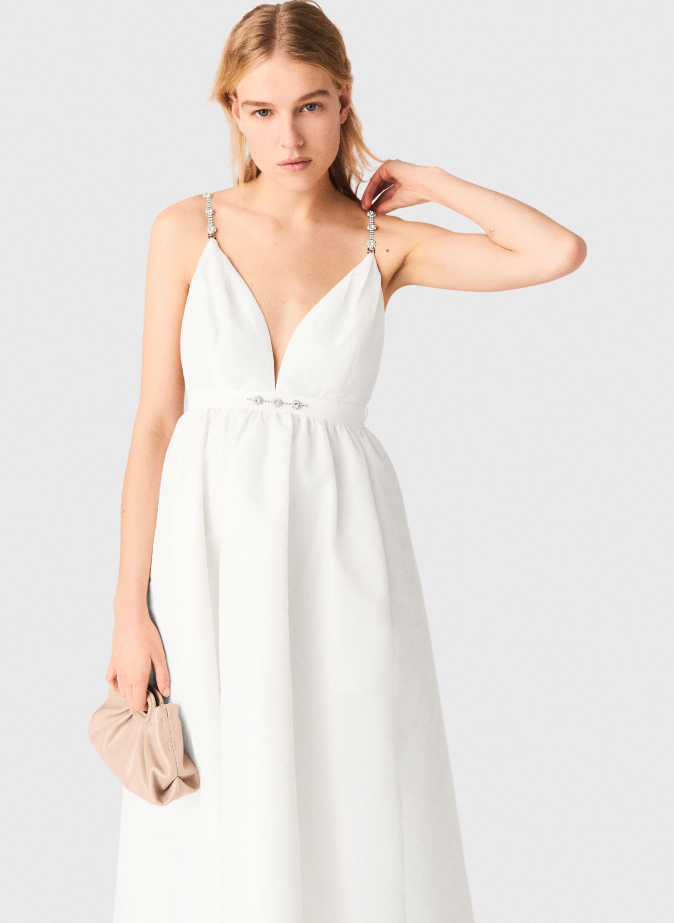 Robe midi cintrée MAJE Blanc