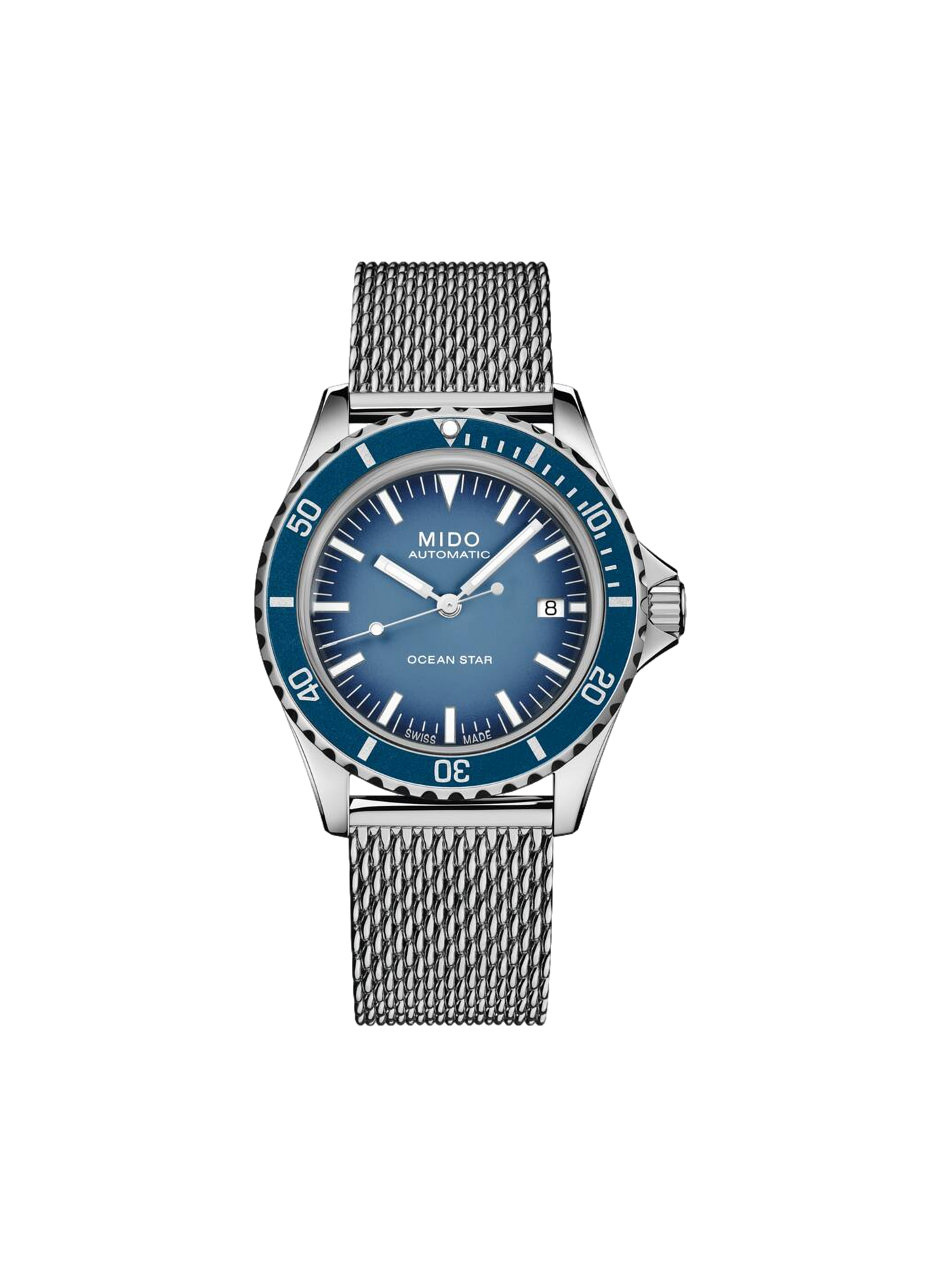 Montre analogique Ocean Star Tribute en acier inoxydable MIDO Bleu
