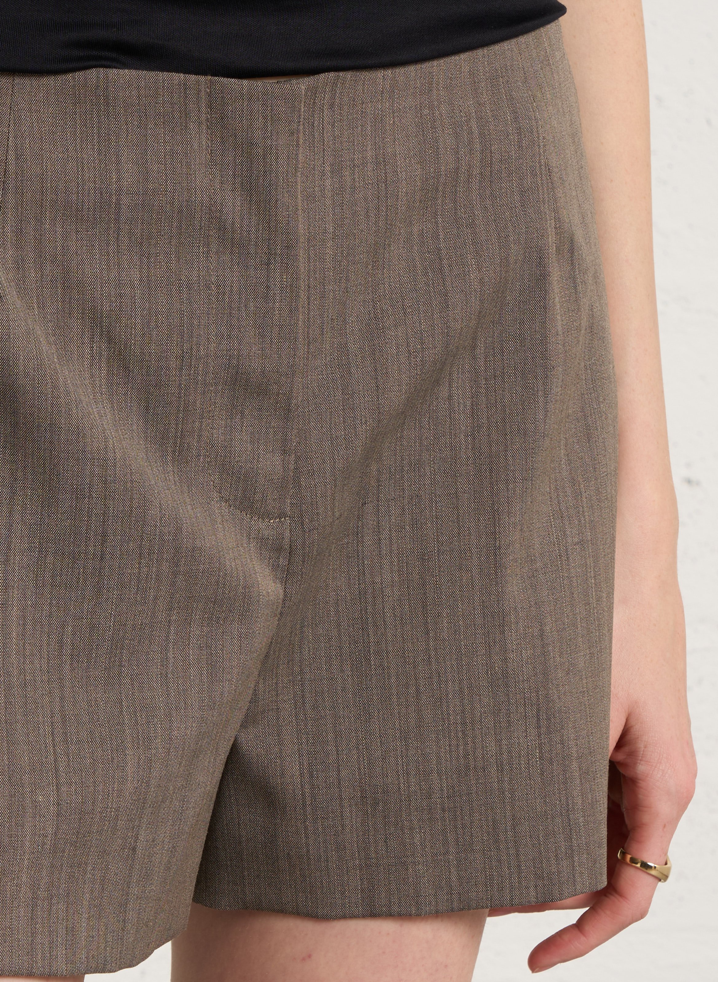 Short court en laine mélangée sissy IRO Marron