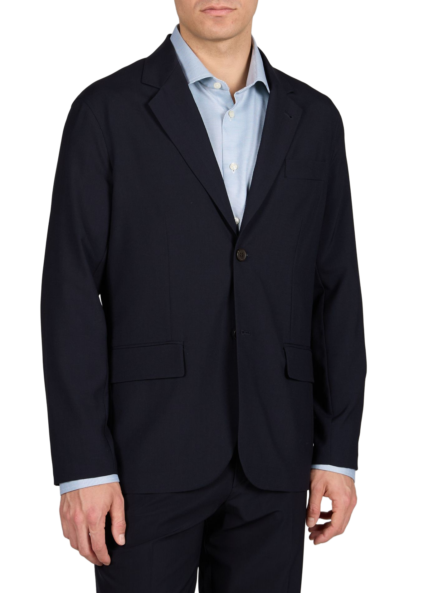 Blazer in einfarbiger Schurwolle EMPORIO ARMANI Blau