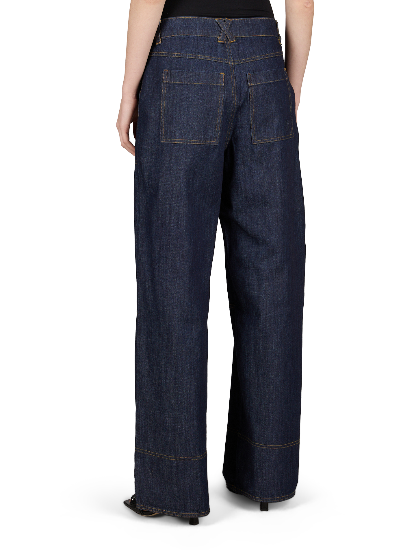 Straight medium-rise cotton jeans ROUGE EDIT Blue