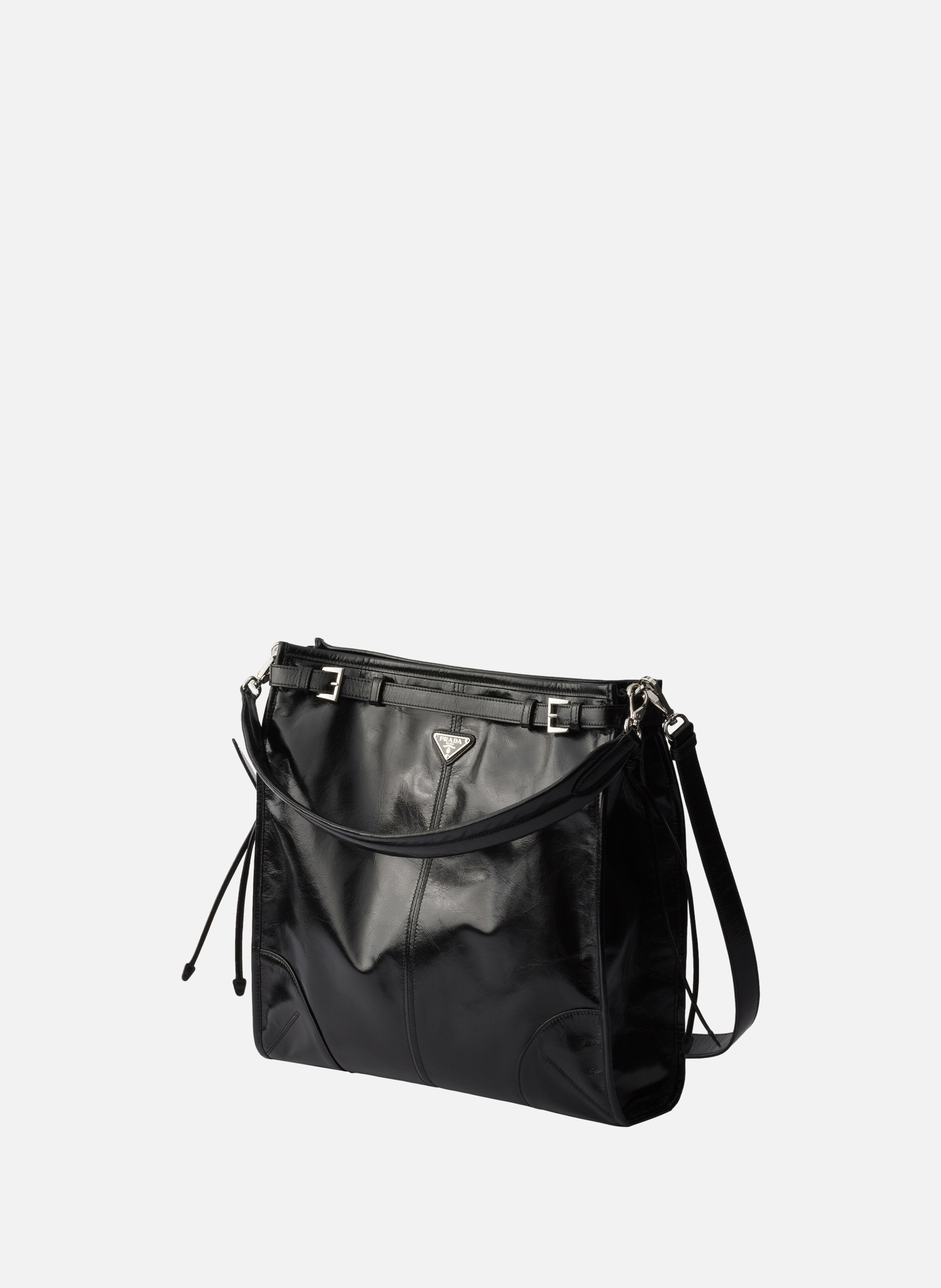 Sac porté épaule prada bonnie en cuir Noir