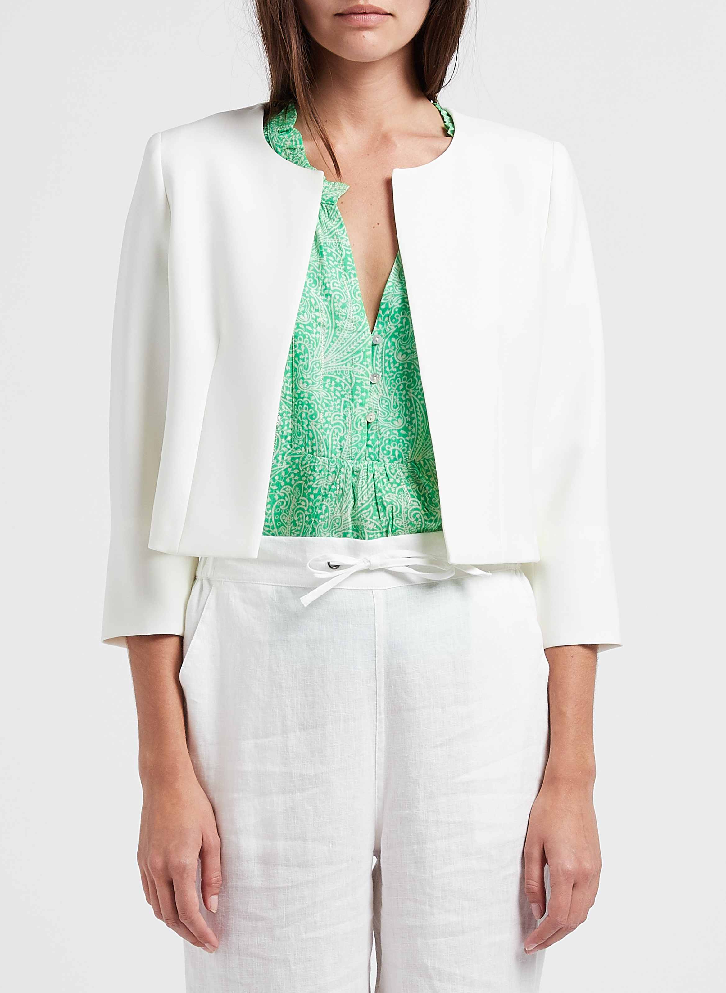 Veste courte droite lalie bis MAISON 123 Blanc