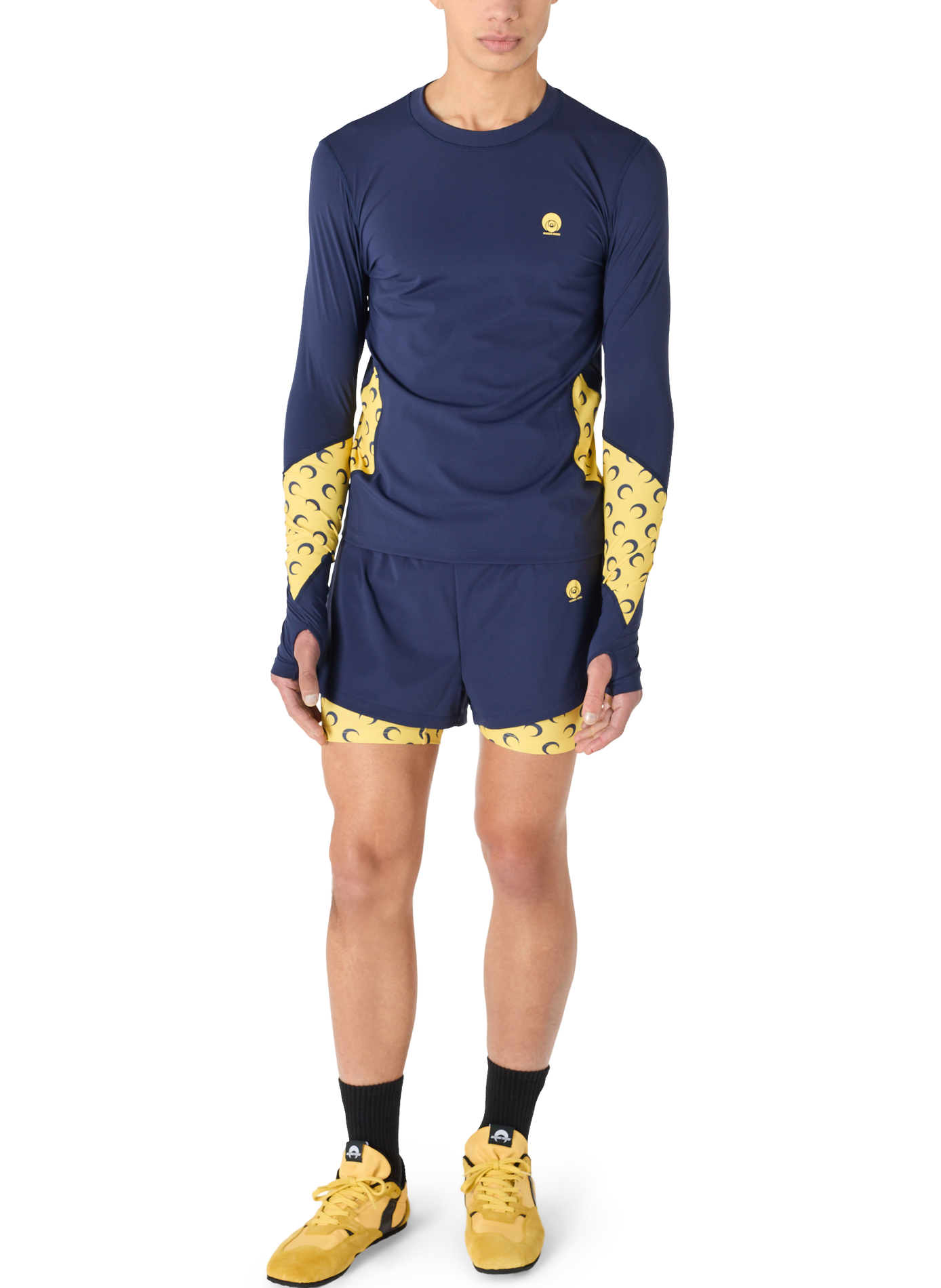 Top manches longues athleisure avec empiècements moon MARINE SERRE Bleu