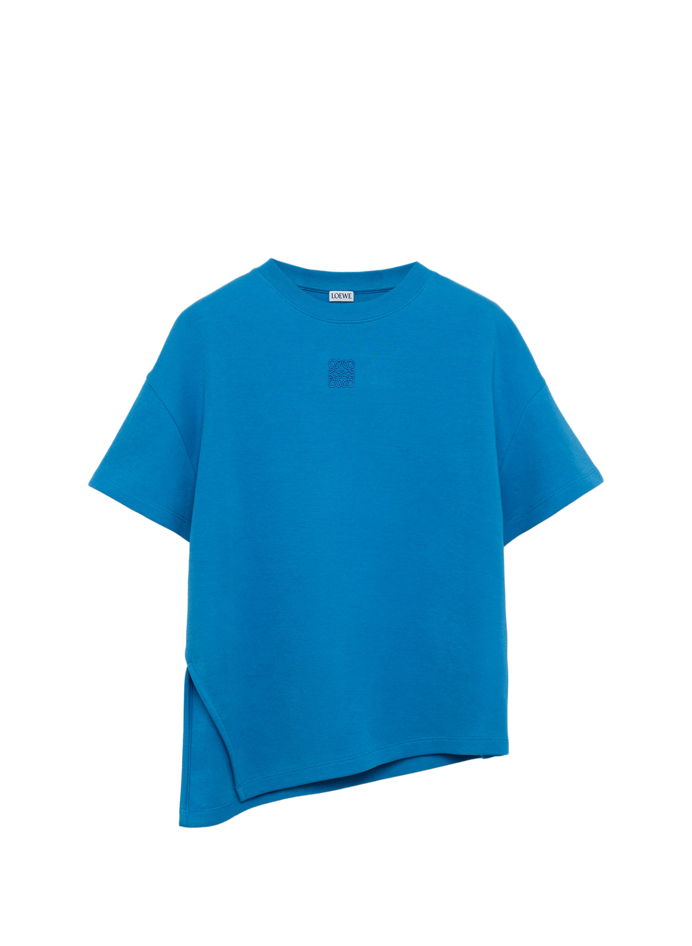 Asymmetric blended cotton T-shirt LOEWE Blue