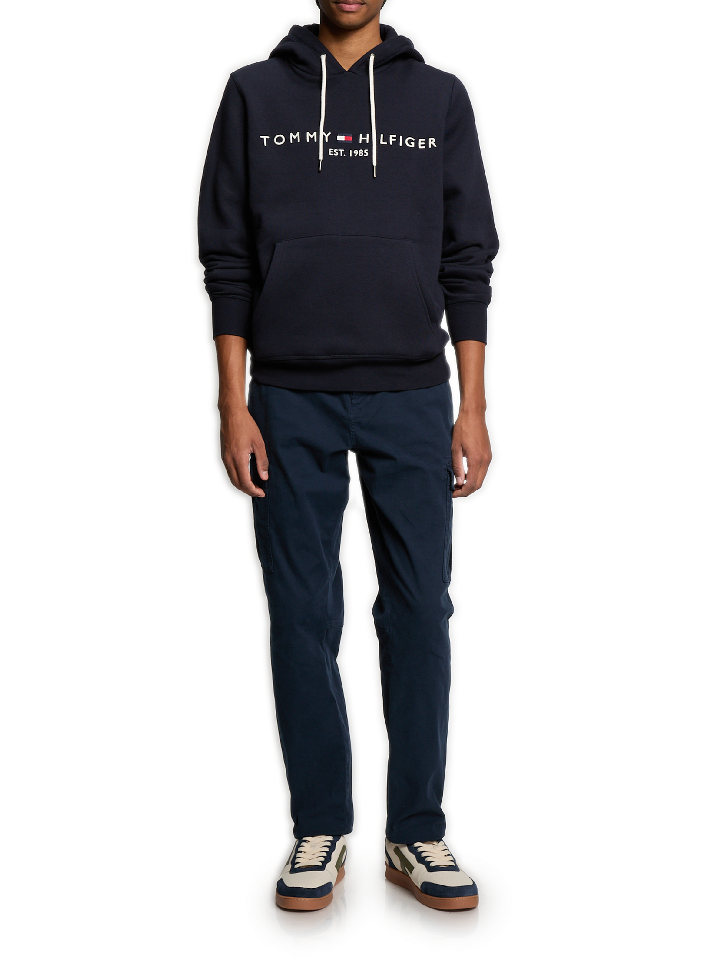 Organic cotton logo hoodie TOMMY HILFIGER Blue