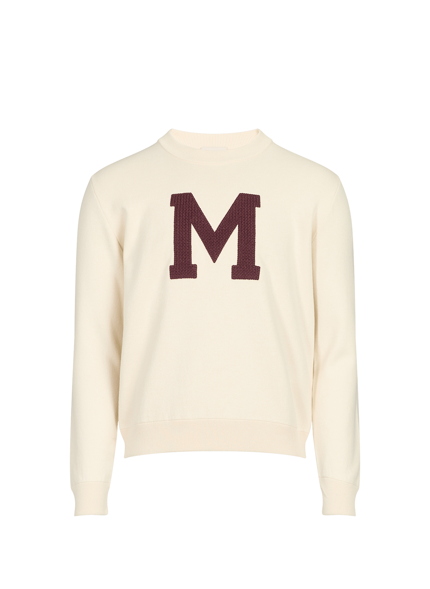 Rechte trui met logo van gemengd katoen MONCLER Wit