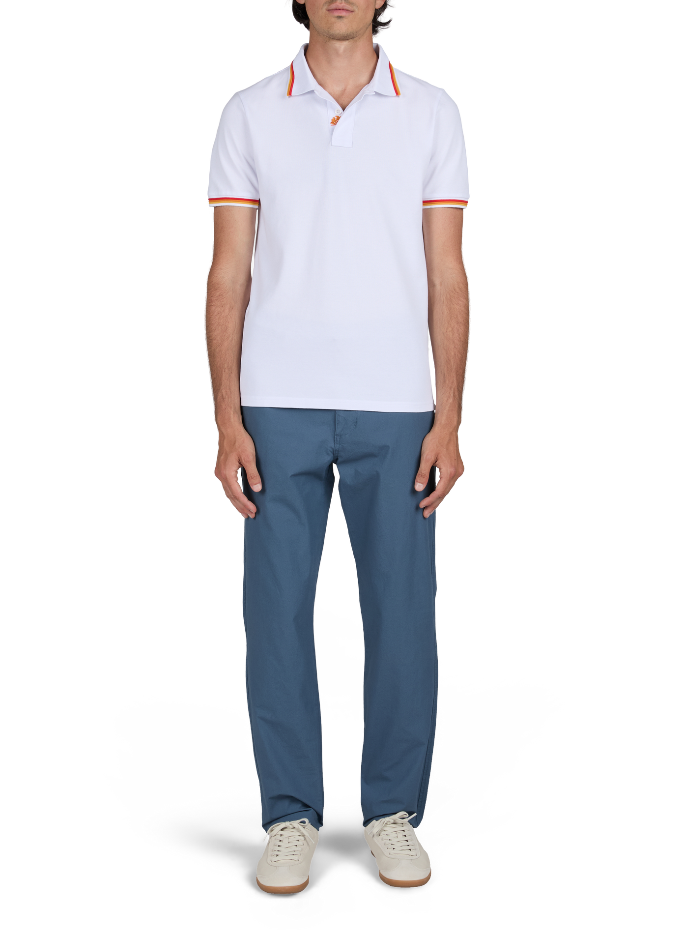 Cotton-blend polo shirt SUNDEK White