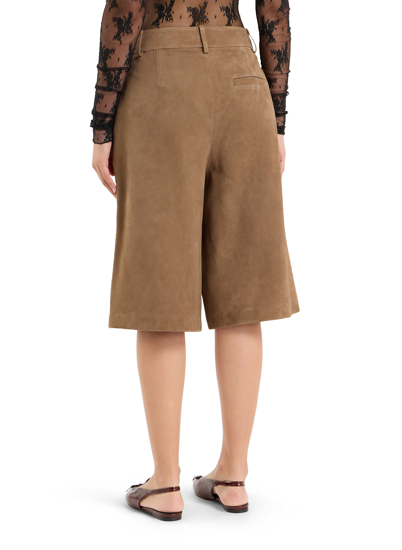 Gerader Leder Bermuda SAISON 1865 Braun