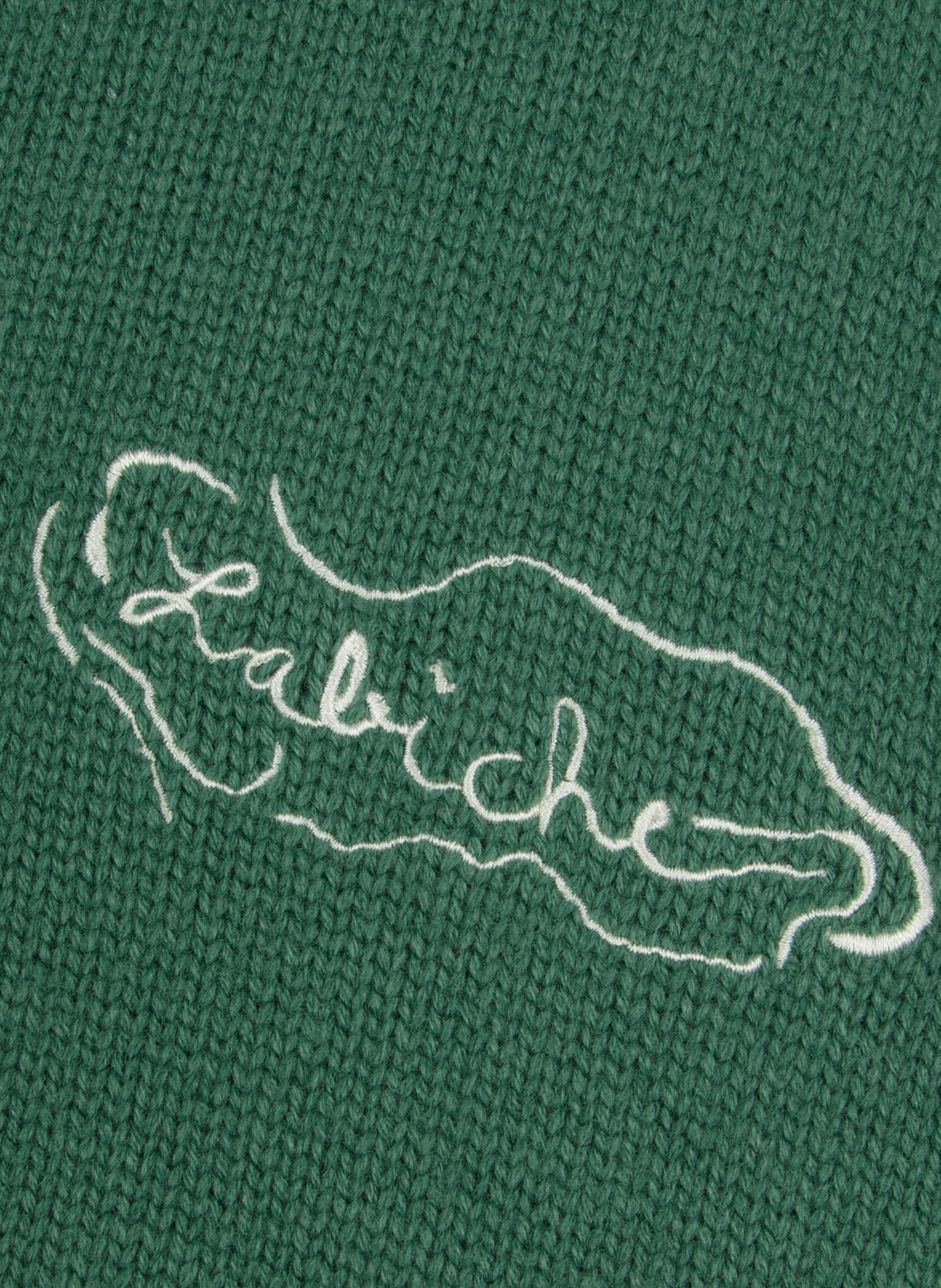 Gerade geschnittene Jacke mit Stehkragen und Wollmuster. MAISON LABICHE Grun