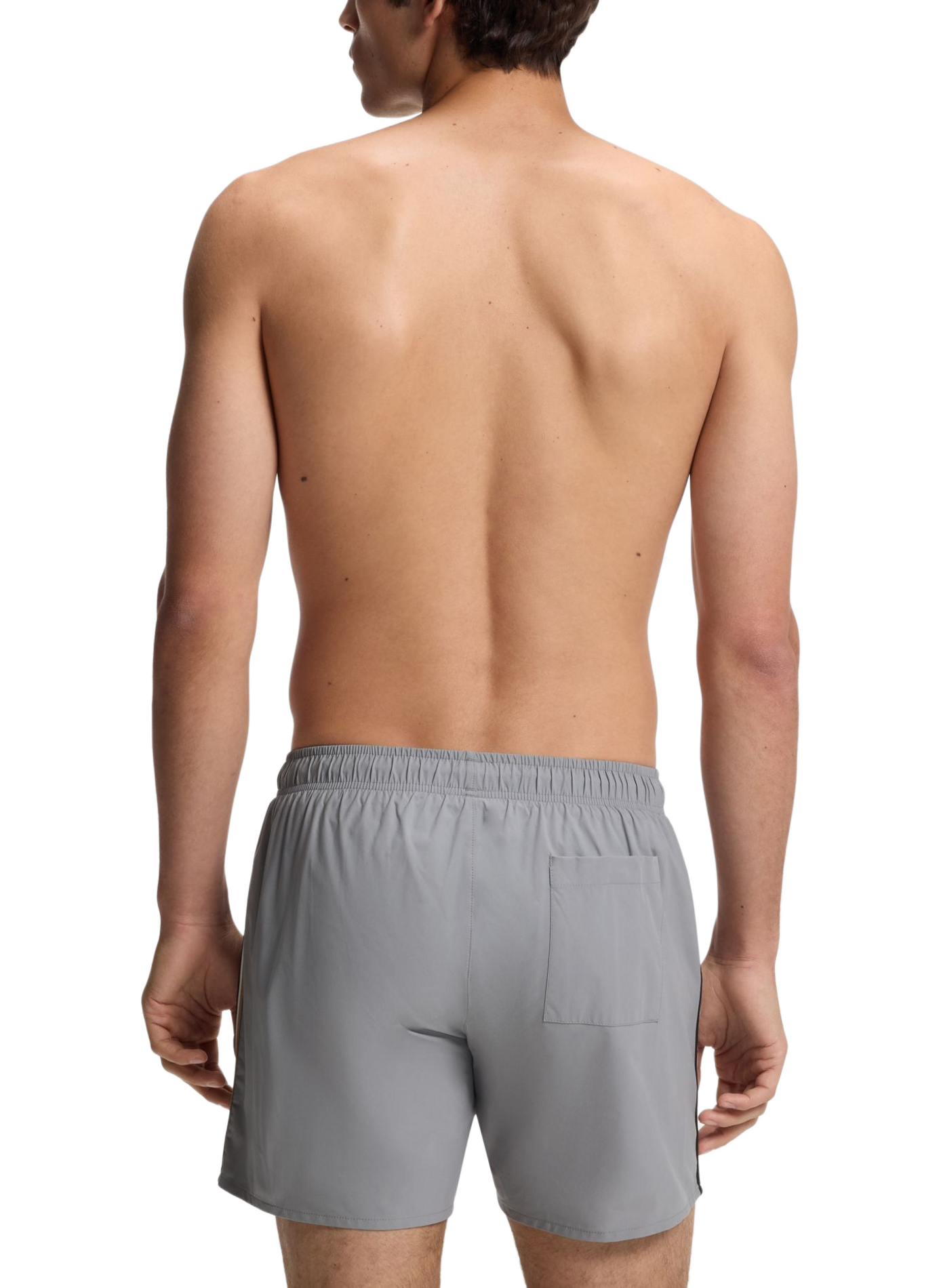 Short de bain Iconic court à rayures  HUGO BOSS Gris