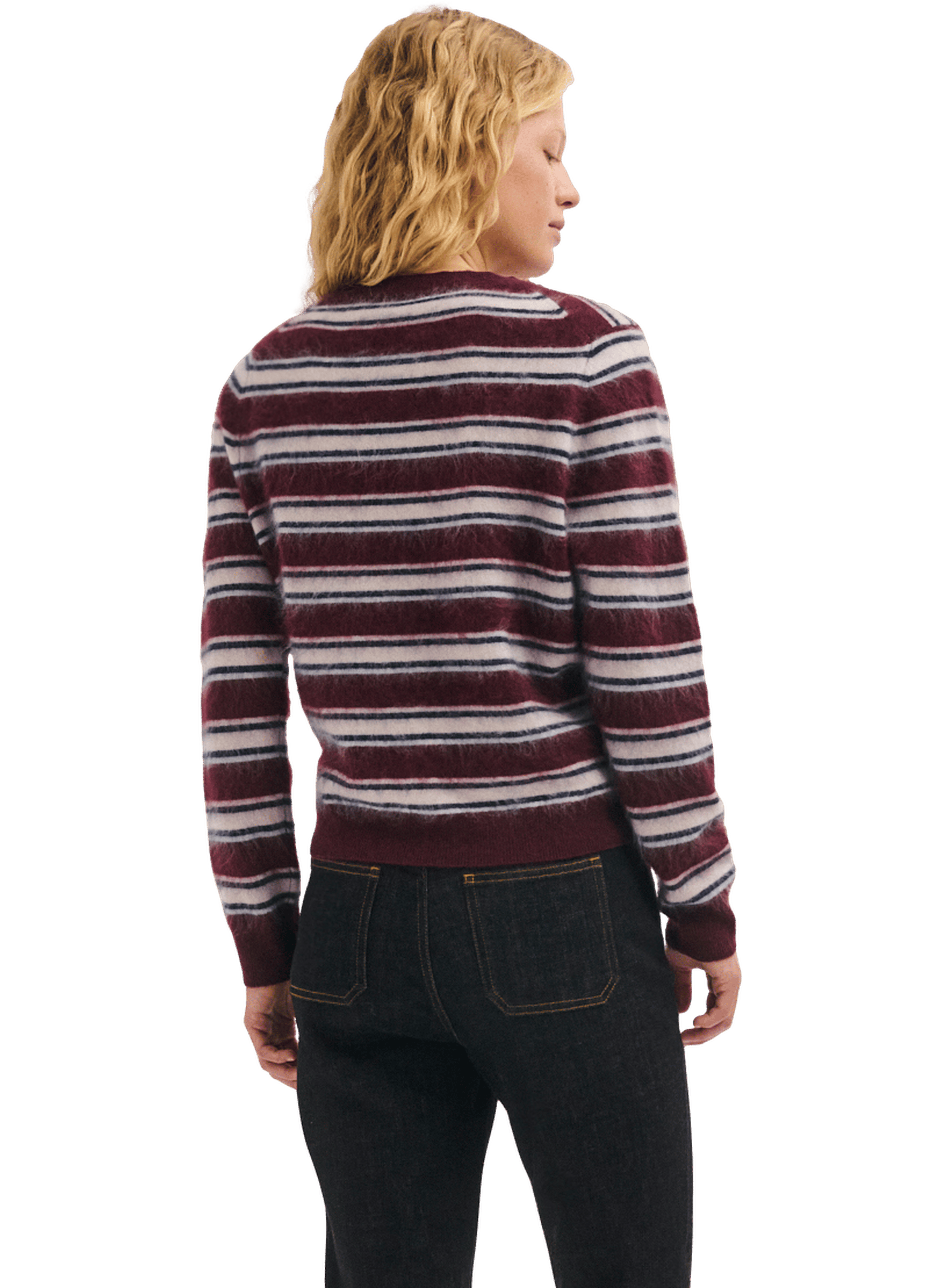 Pull à rayures en laine brossée - runa PABLO Beige