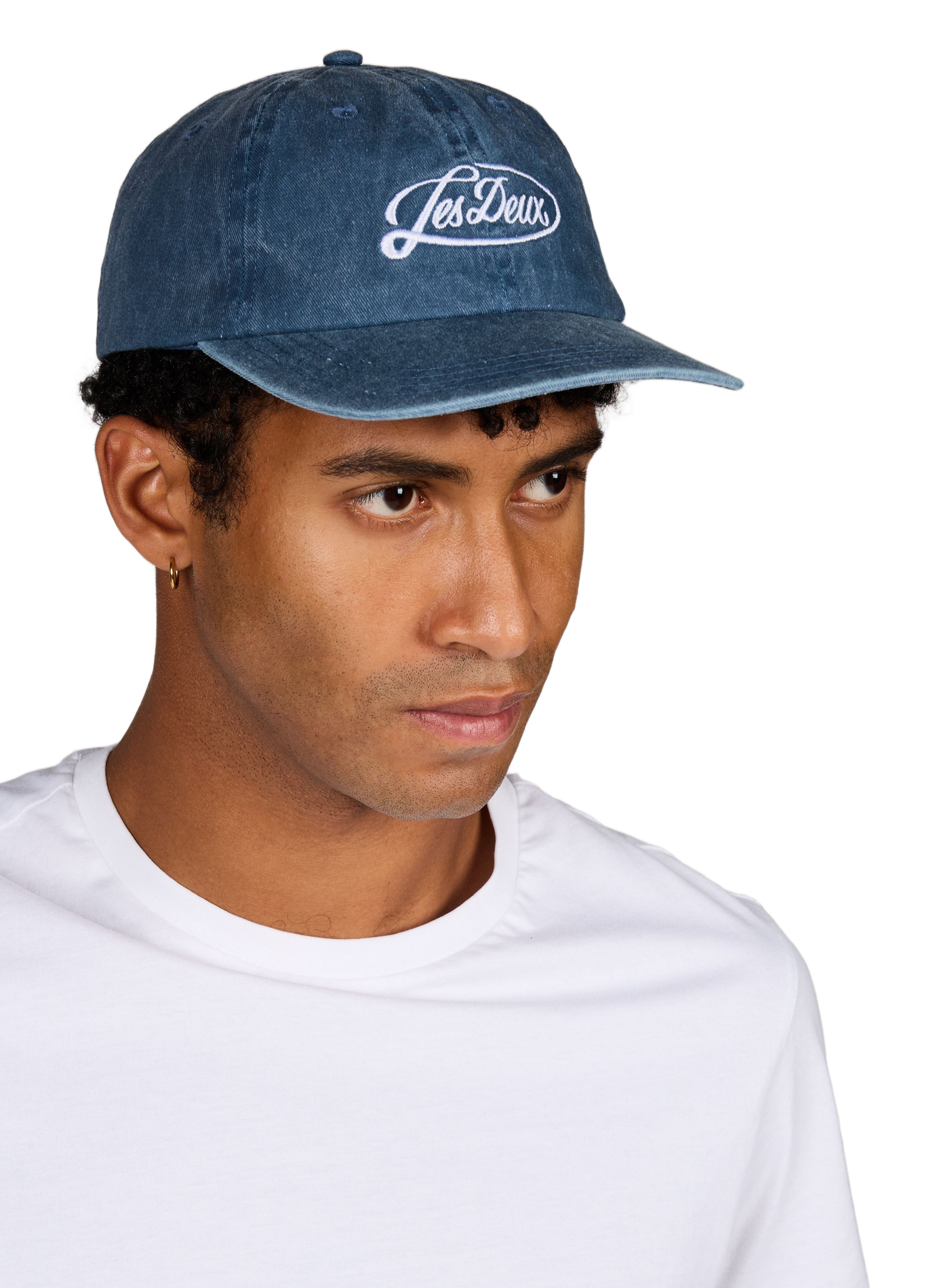 Embroidered cotton baseball cap LES DEUX Blue