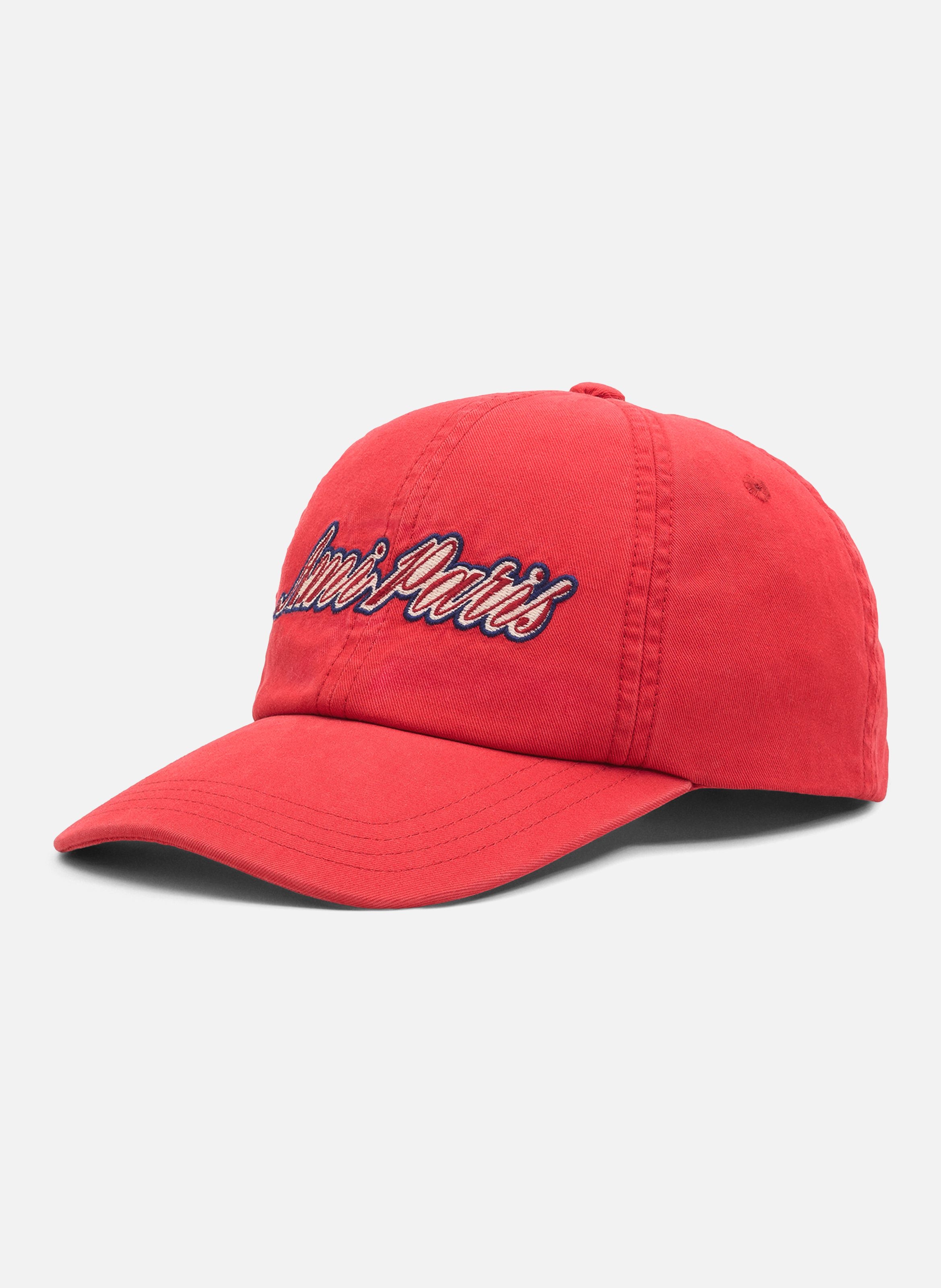 Casquette unisexe en coton broderie ami paris AMI PARIS Rouge
