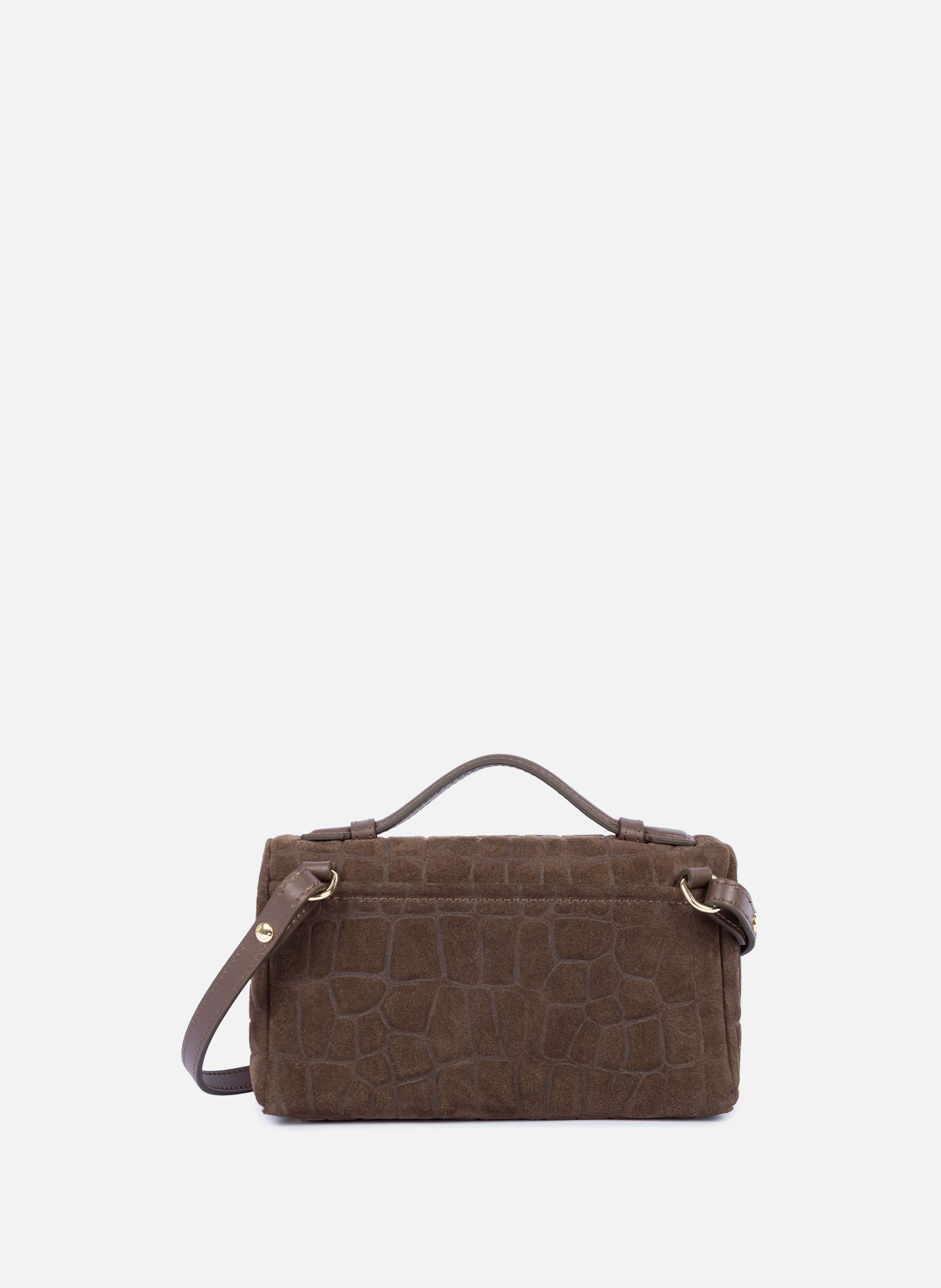 Kleine doosvormige tas - suède-effect LANCASTER Bruin