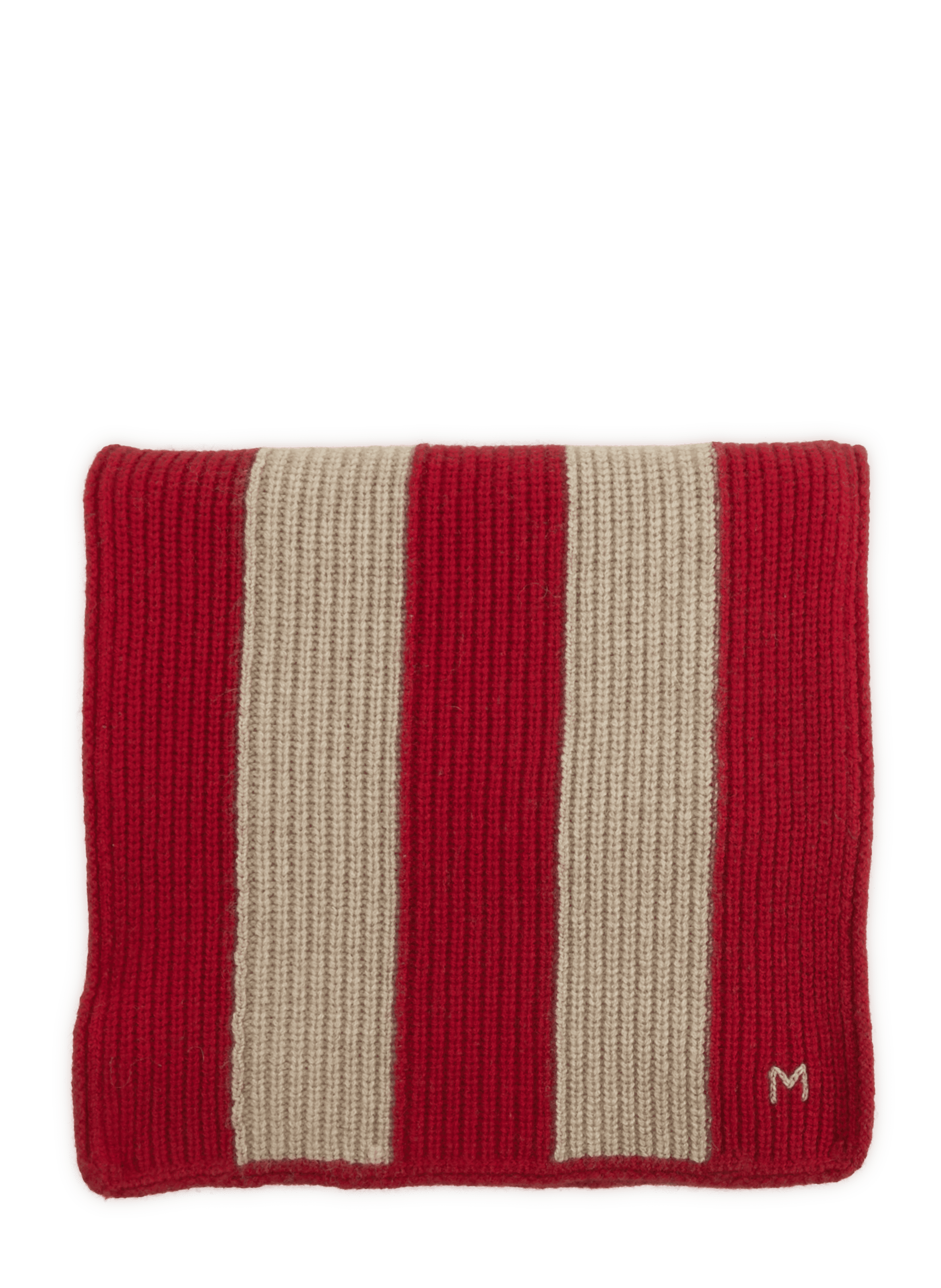 Striped merino wool scarf MOISMONT Red