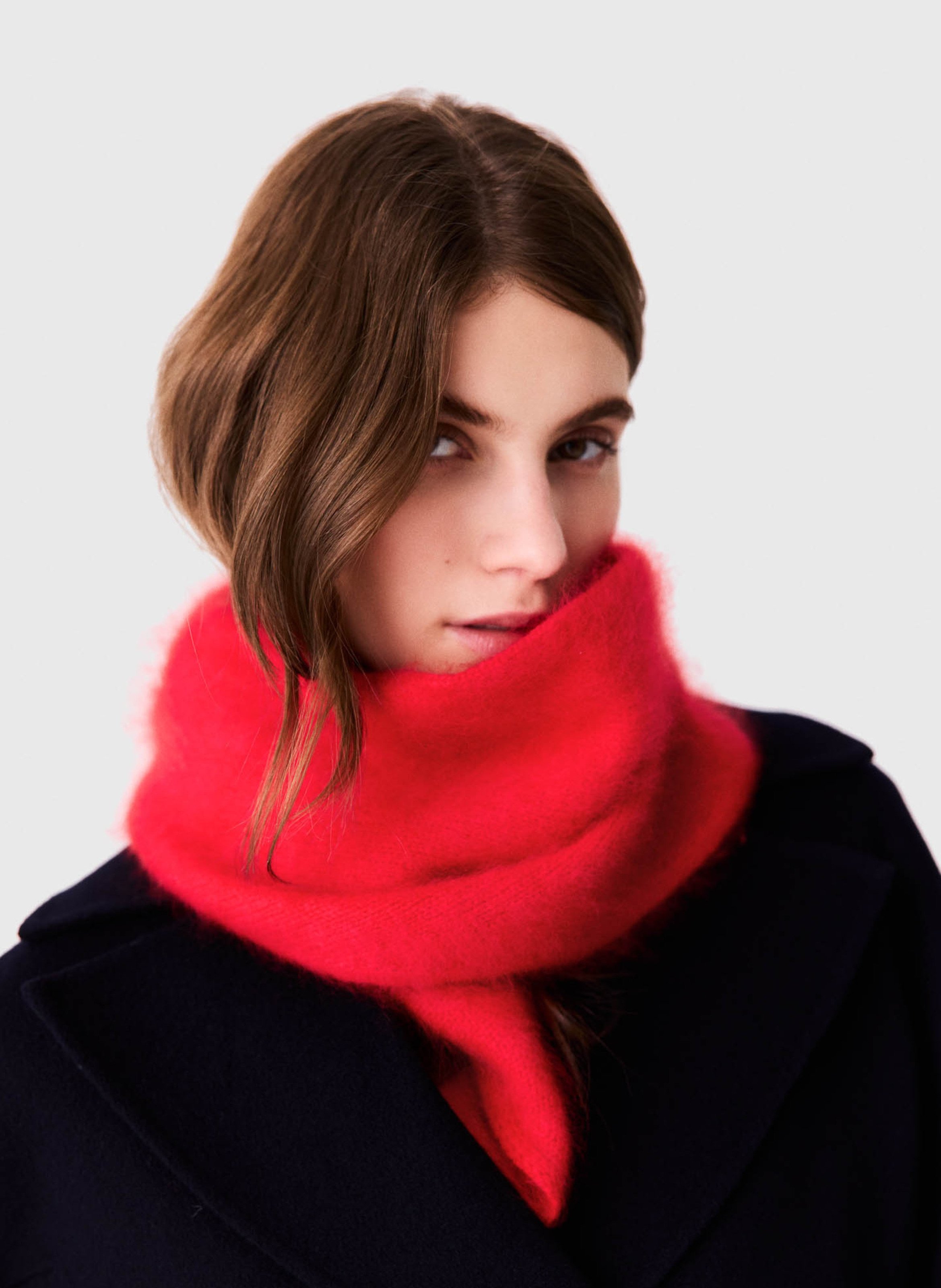 Echarpe triangulaire en laine MAJE Rouge