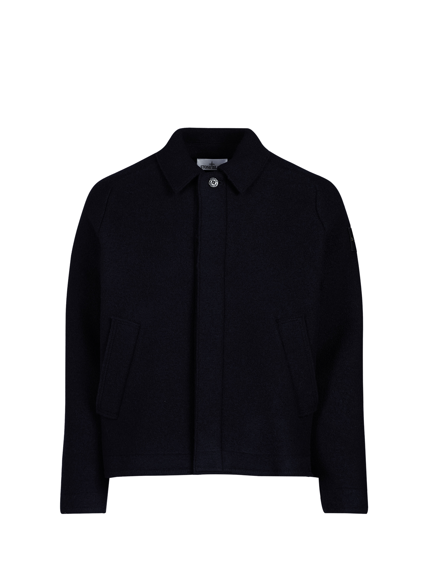 Straight wool jacket with a classic collar STONE ISLAND Blue