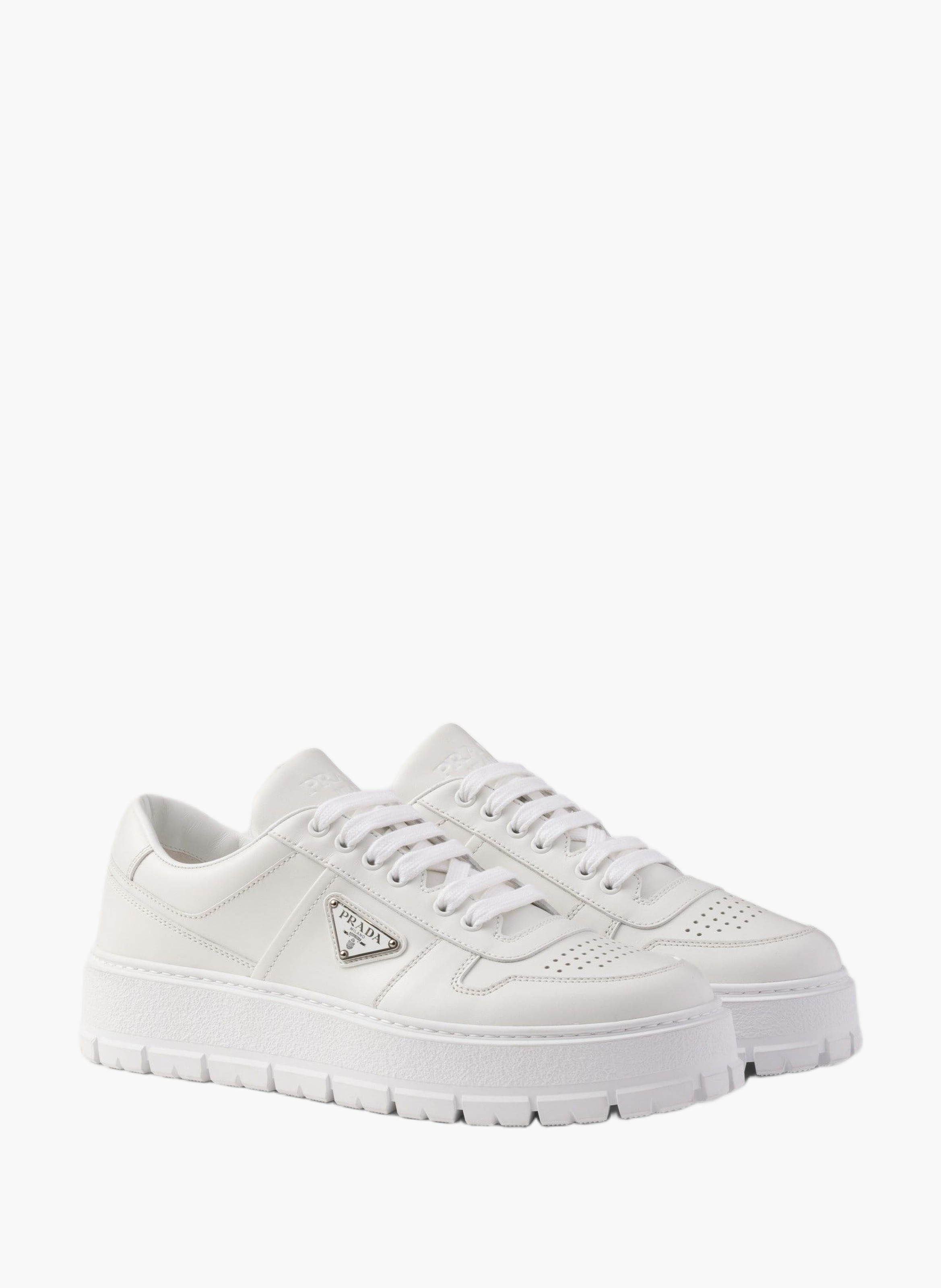 Sneakers en cuir PRADA Blanc