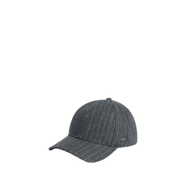 Casquette rayée à logo en laine mélangée Casquette rayée à logo en laine mélangée