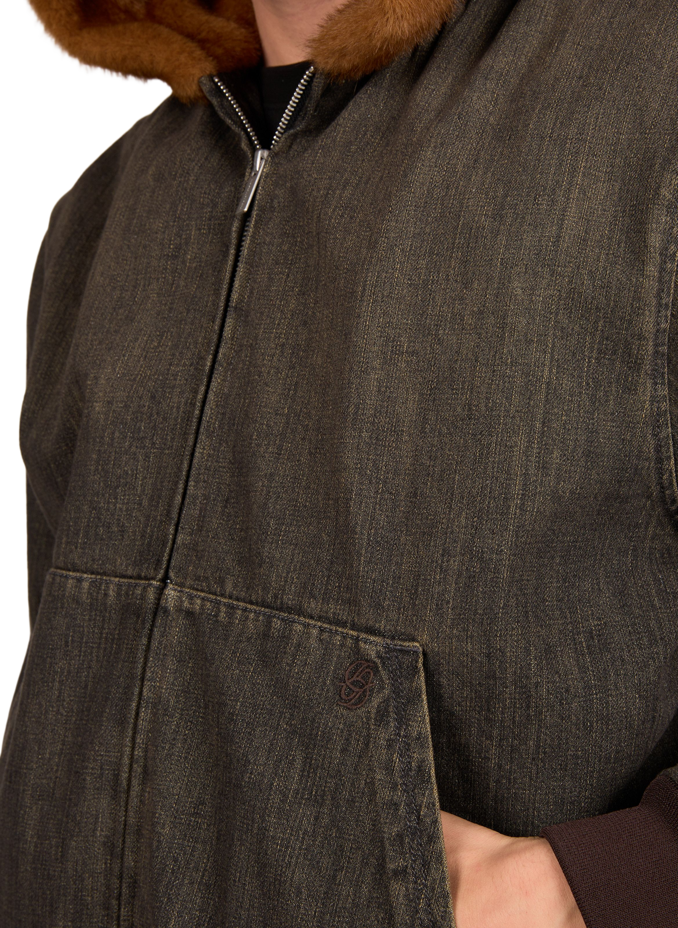 Blouson ample denim à capuche
