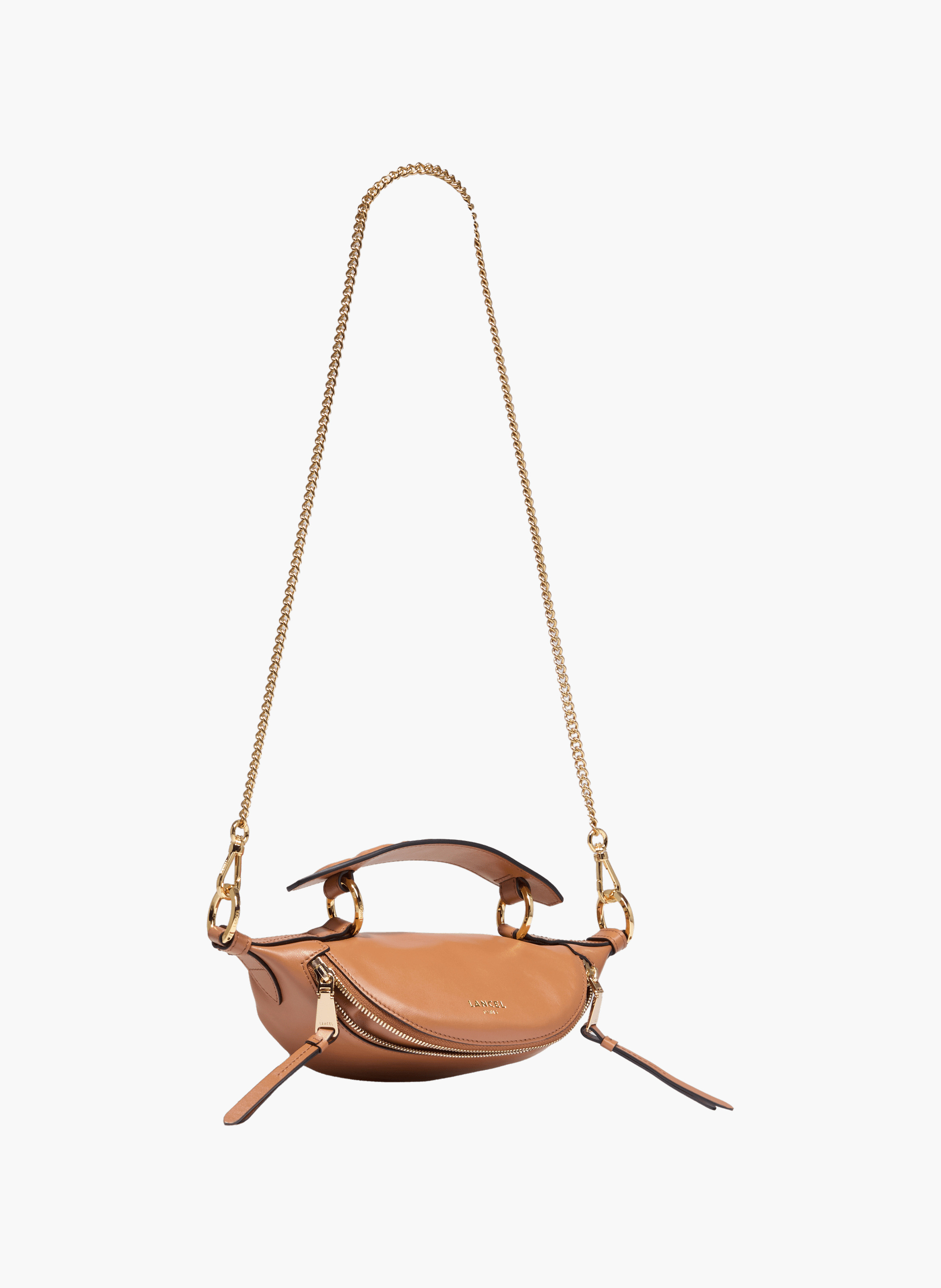 Mini sac porté croisé origami de lancel en cuir LANCEL Marron