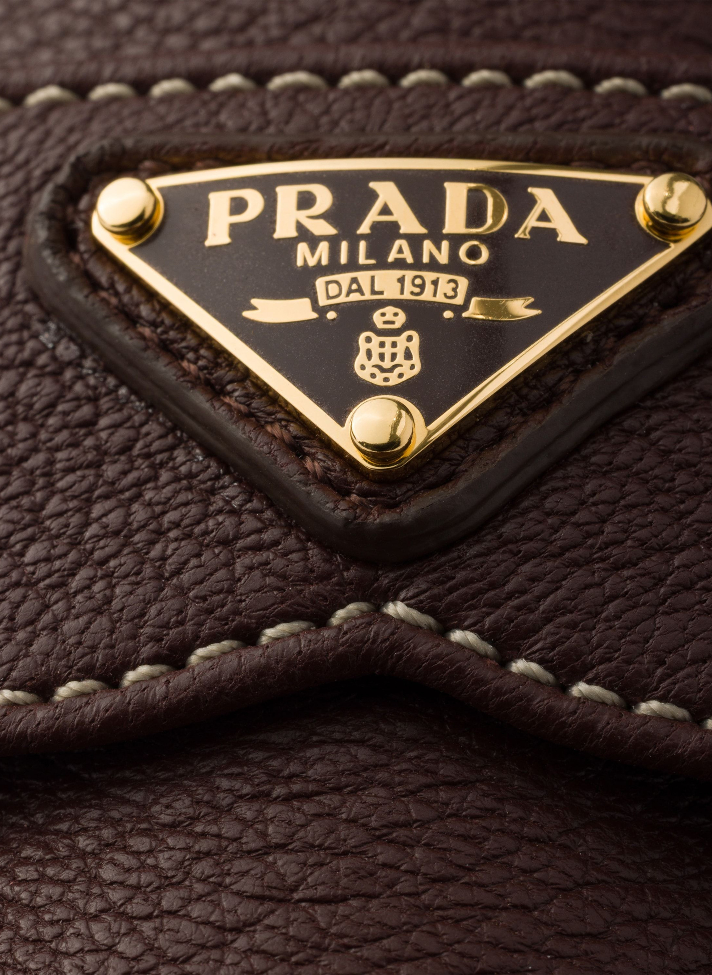 Mocassins en cuir PRADA Marron