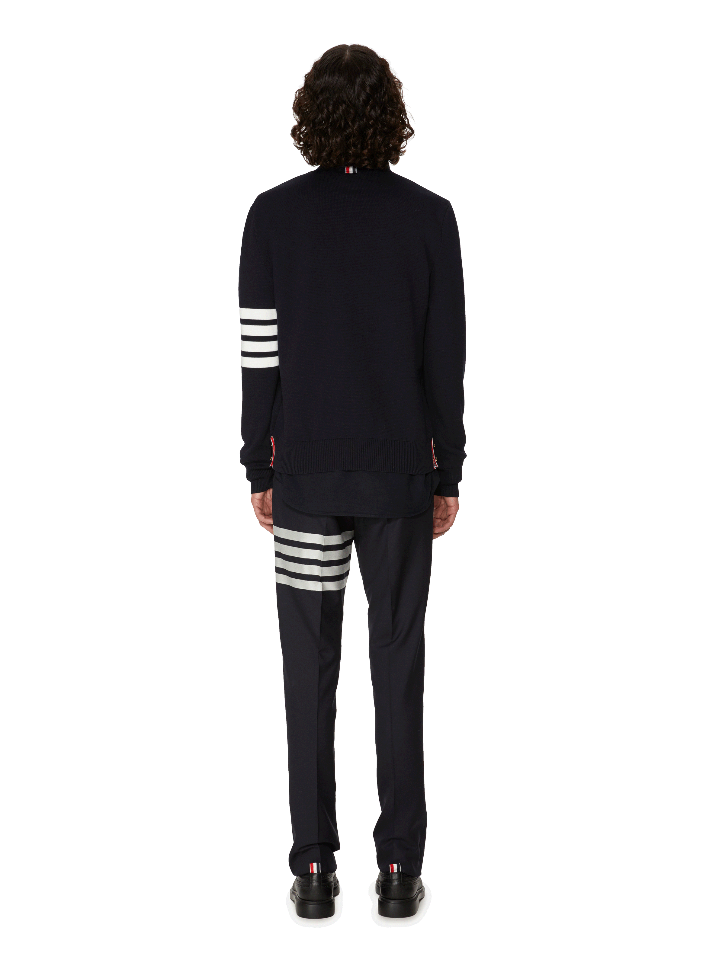 Cardigan met 4 rijen Milano-steek THOM BROWNE Blauw