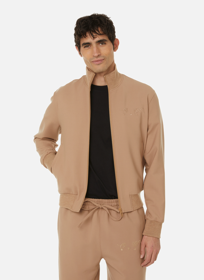 Virgin wool-blend zip-up jacket OFF-WHITE