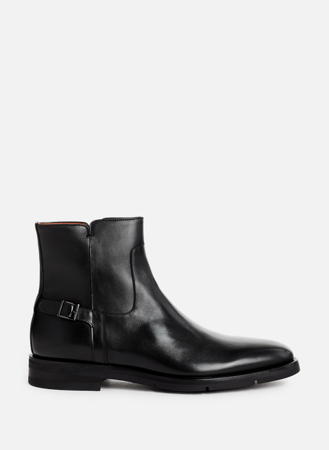 Leather ankle boots BlackSANTONI 
