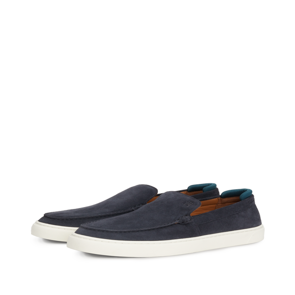 Shop Tommy Hilfiger Suede Loafers In Blue