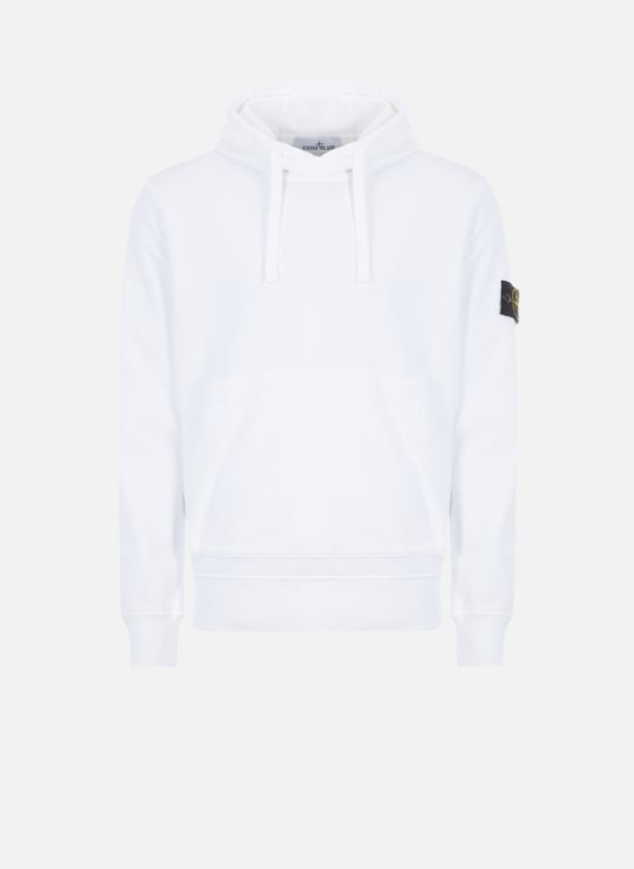 Plain cotton hoodie White by STONE ISLAND STONE ISLAND Plain cotton hoodie White